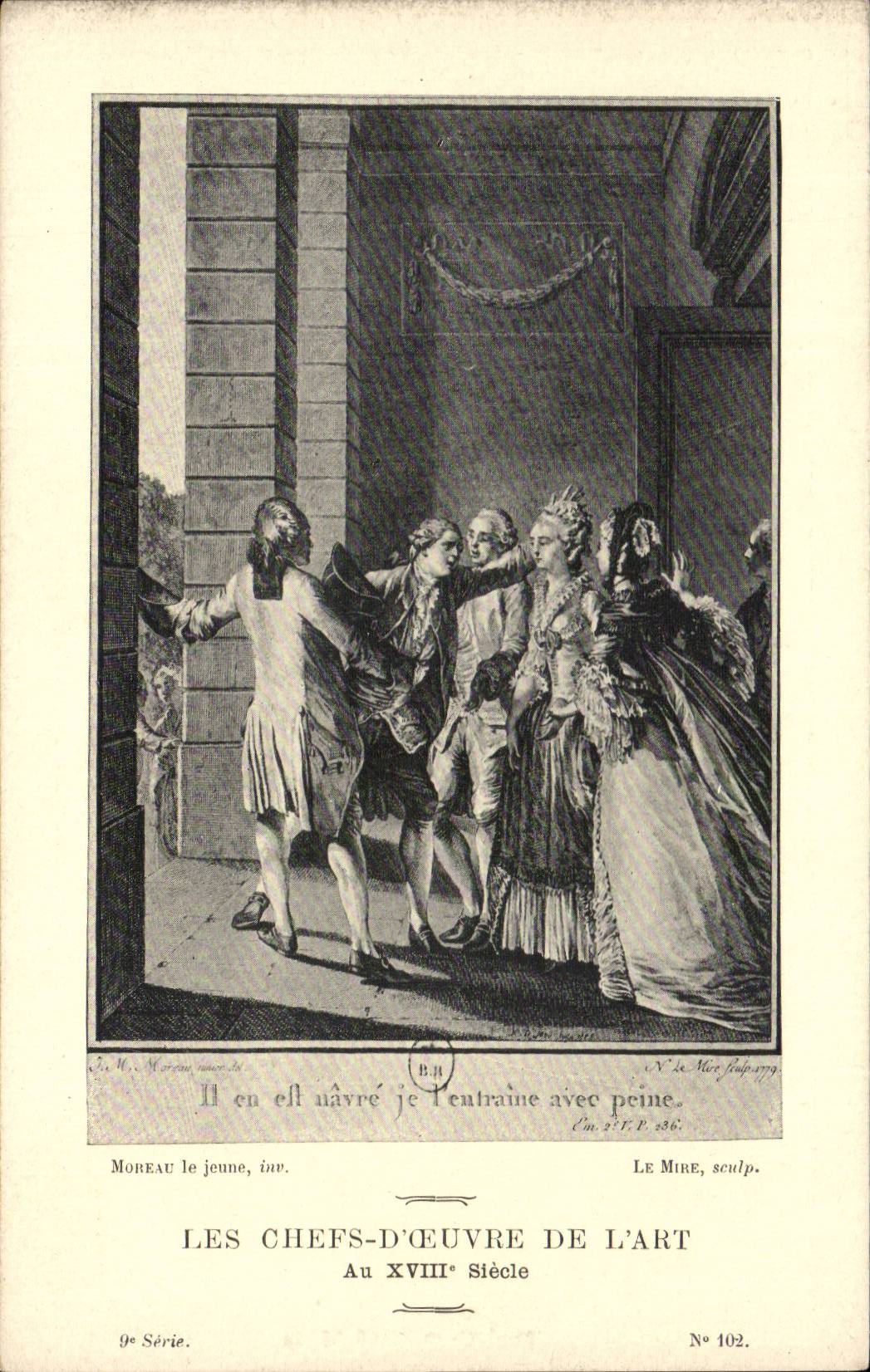 CPA Fantaisie Les chefs d'oeuvre de l'art au 18eme Il en est navre Moreau le jeune
