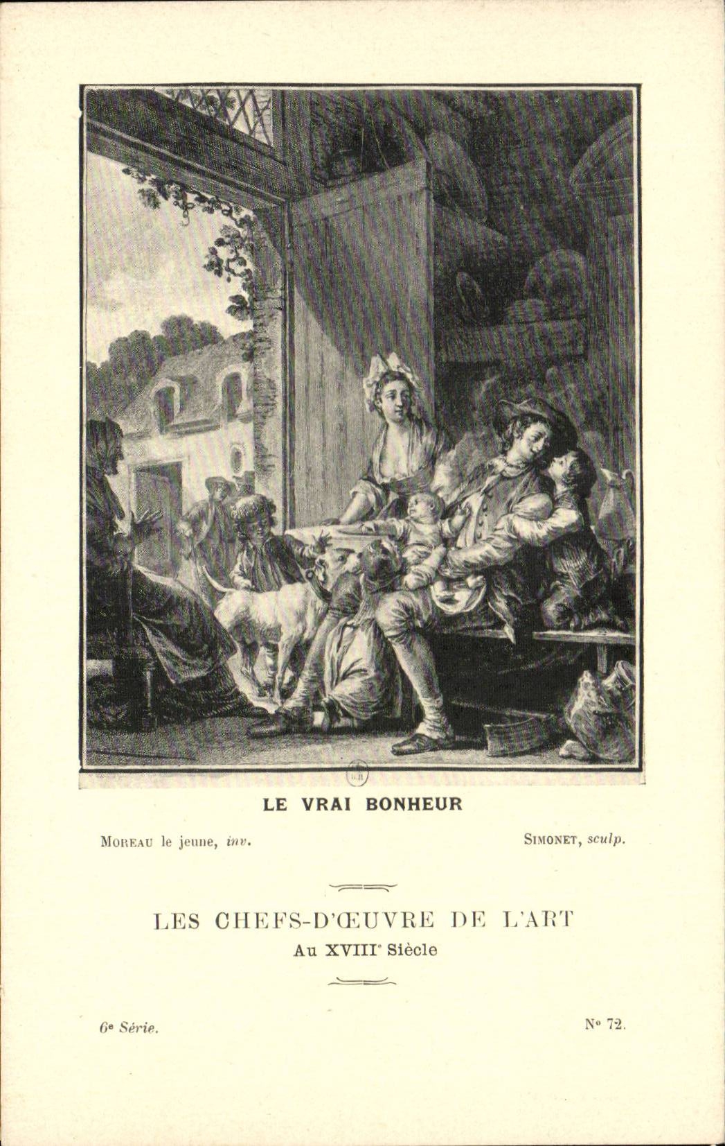 CPA Fantaisie Les chefs d'oeuvre de l'art au 18eme Le vrai bonheur Moreau le jeune