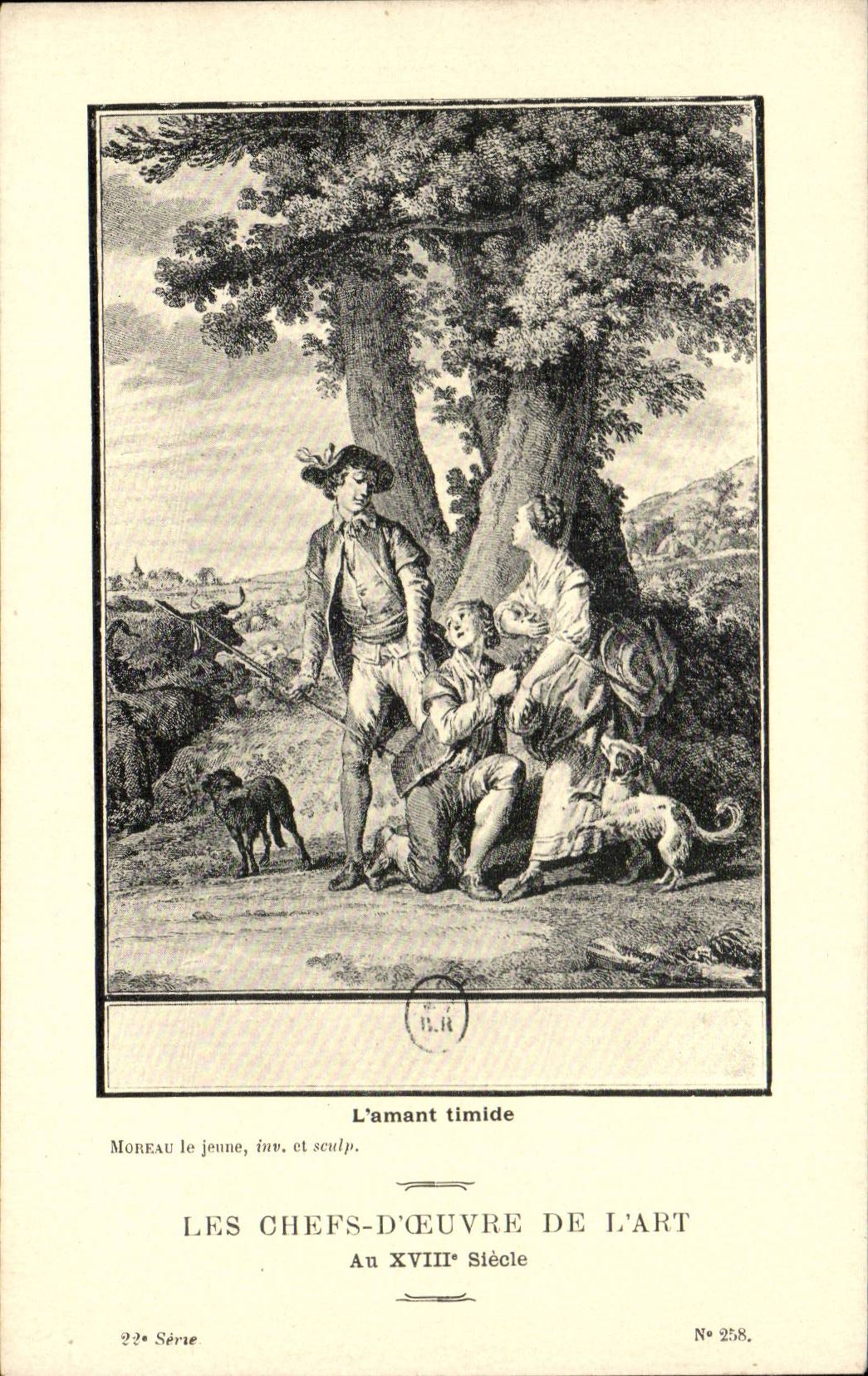 CPA Fantaisie Les chefs d'oeuvre de l'art au 18eme L'amant timide Moreau le jeune