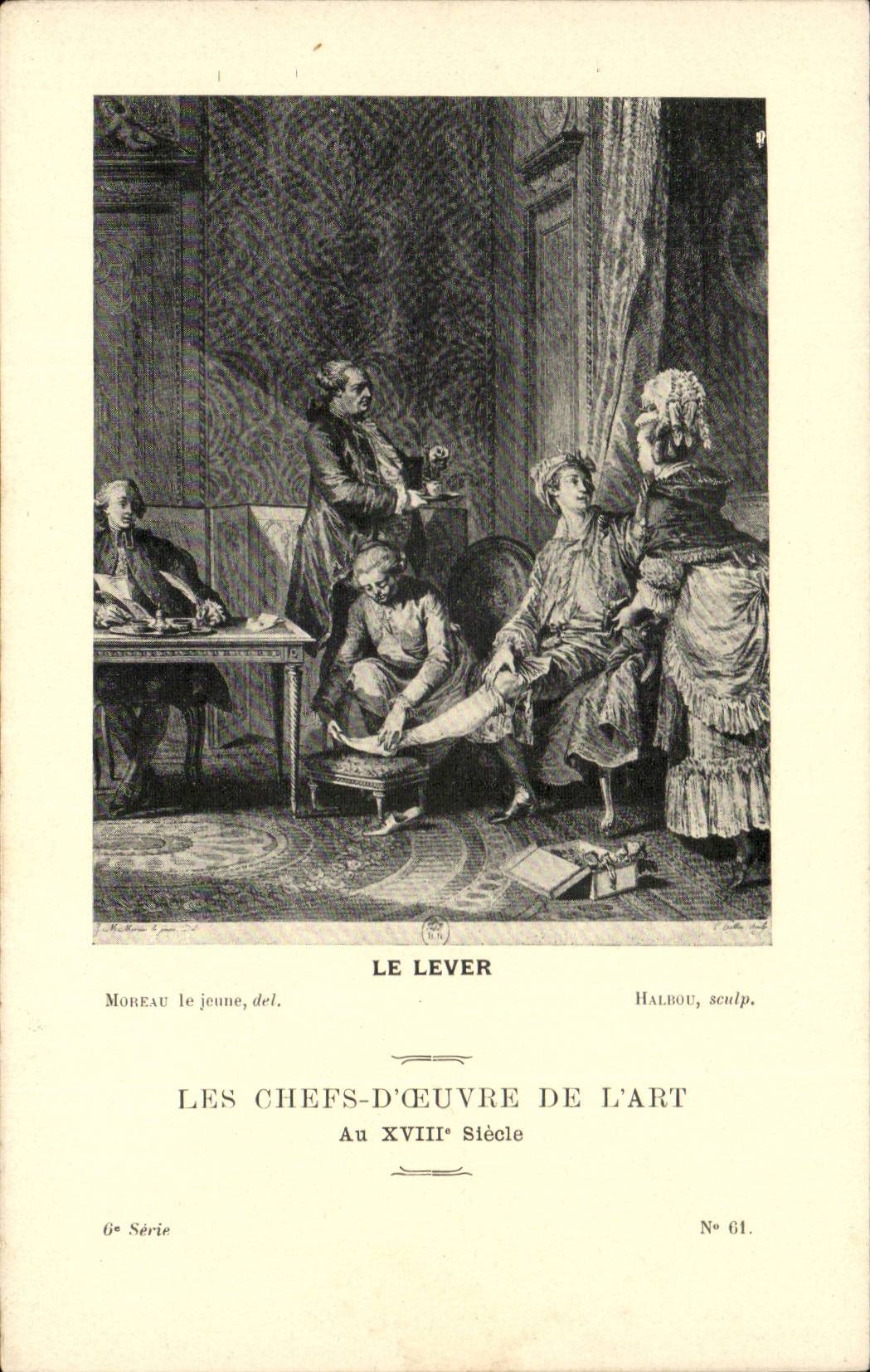 CPA Fantaisie Les chefs d'oeuvre de l'art au 18eme Le lever Moreau le jeune