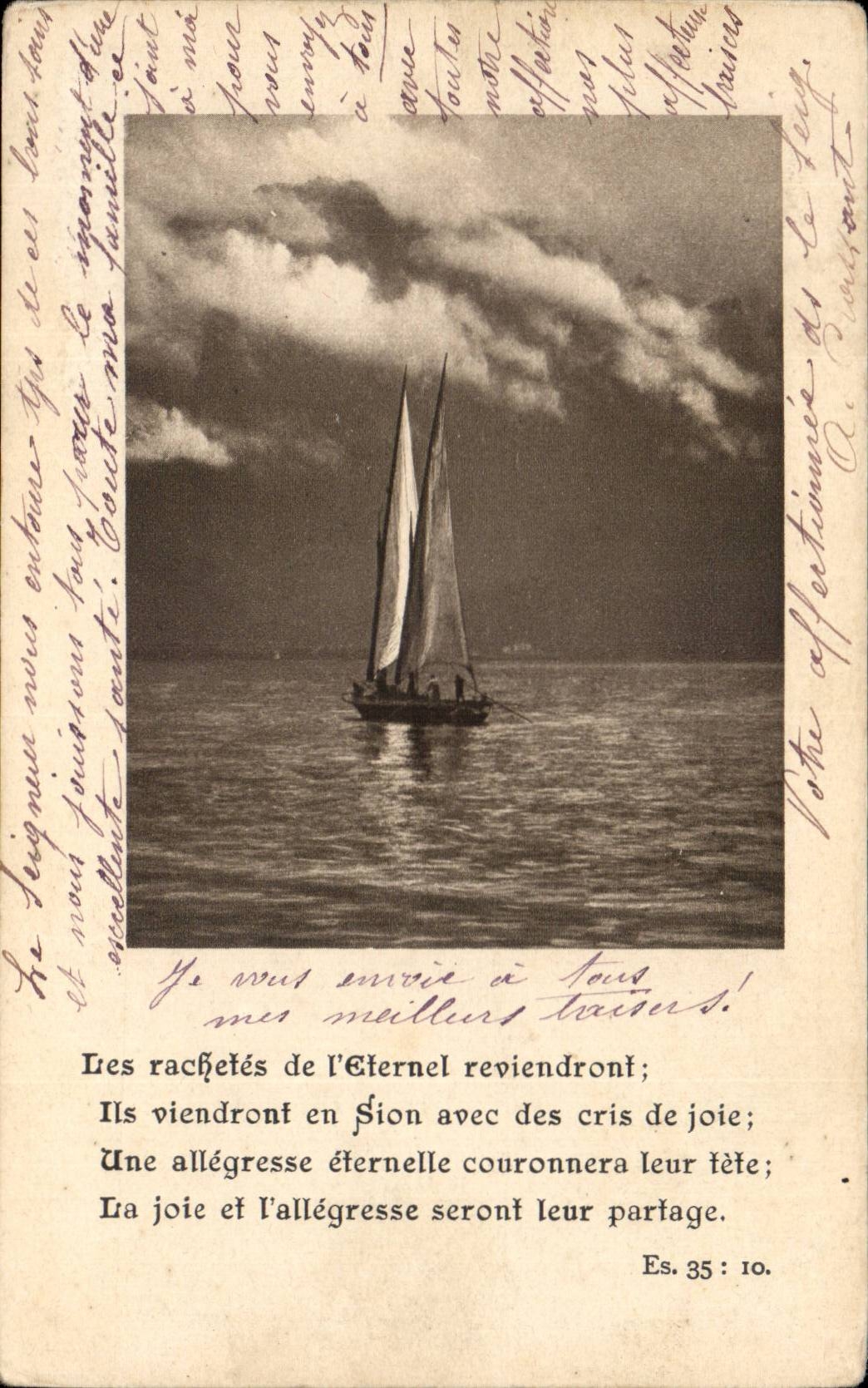 CPA Landscape and boat known a lake