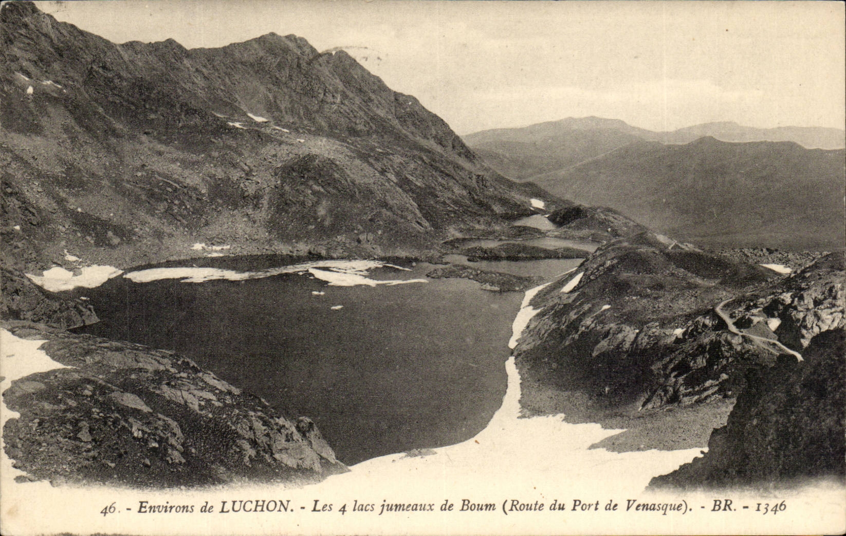 CPA Surroundings of Luchon 4 twin lakes of boom (road of the fort of Venasque)