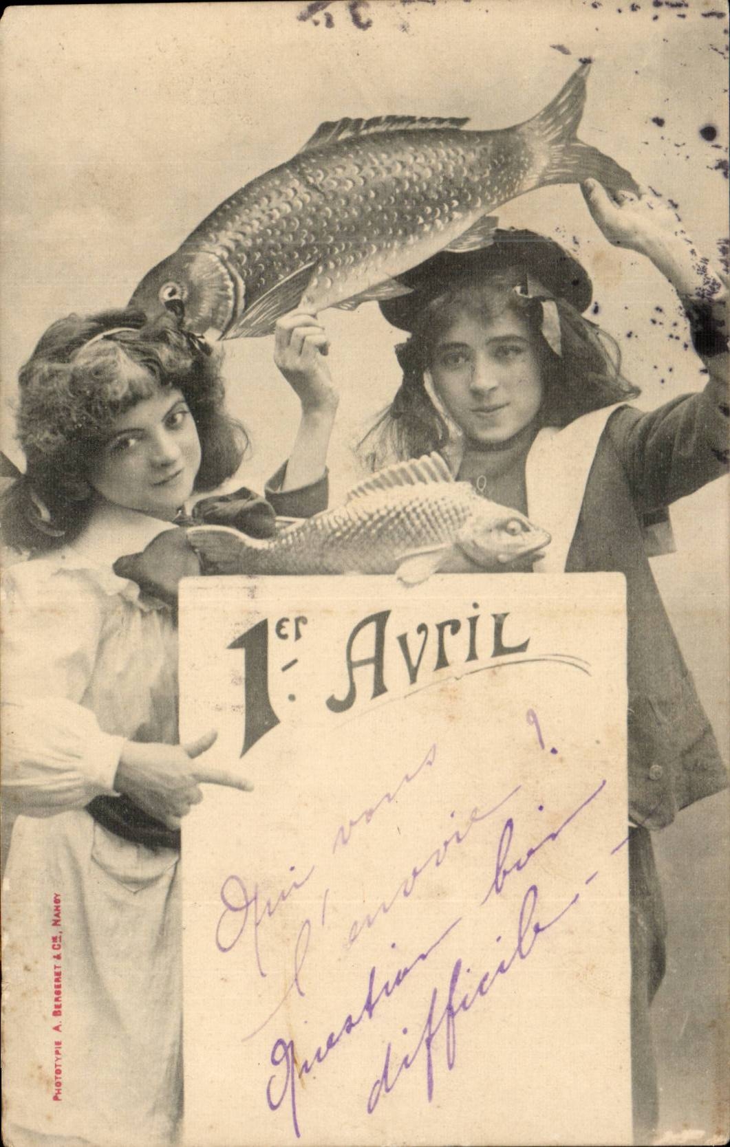 CPA Fantasy Children Poisson April 1st