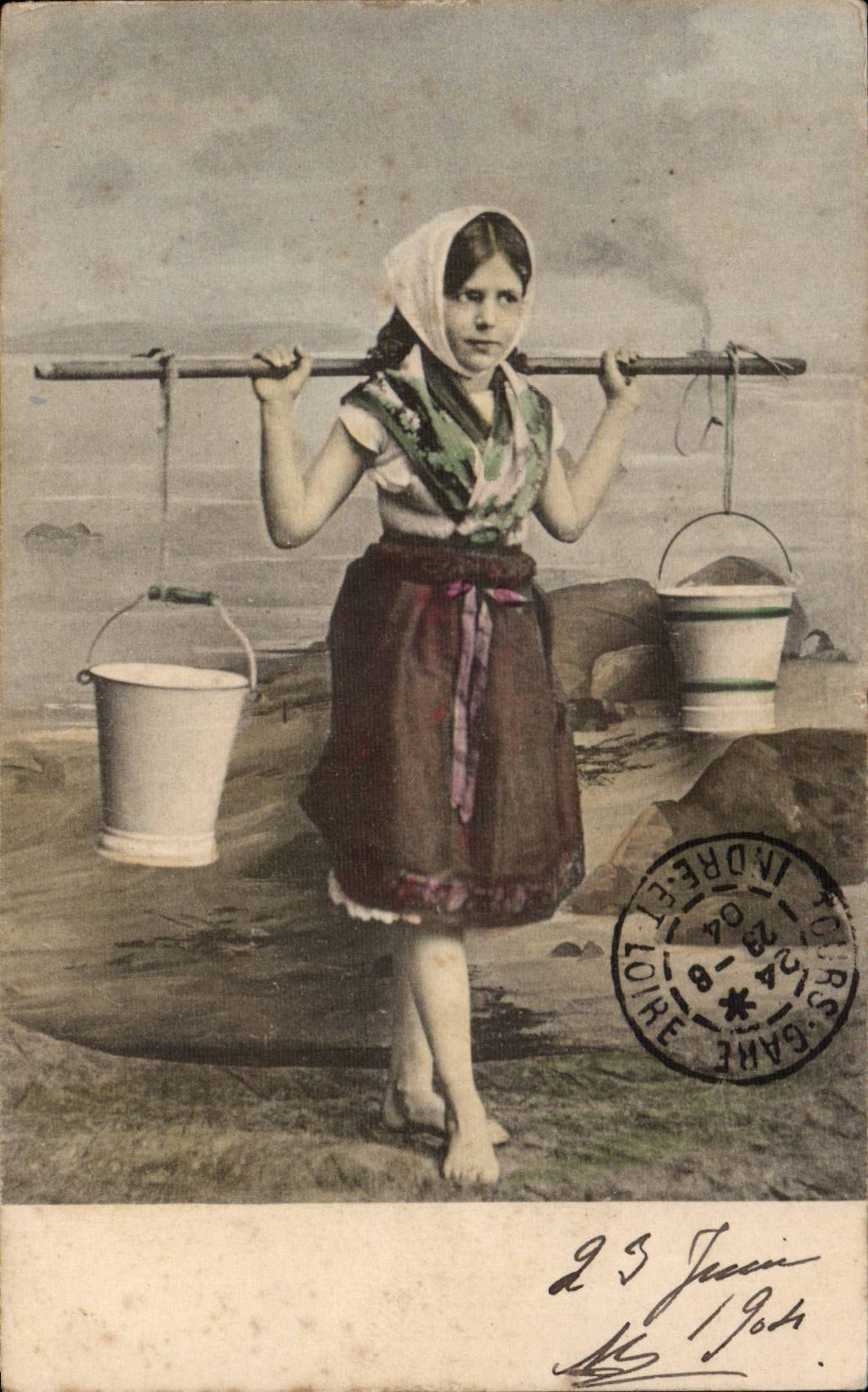 CPA Fantasy girl carrying the seals (folklore)