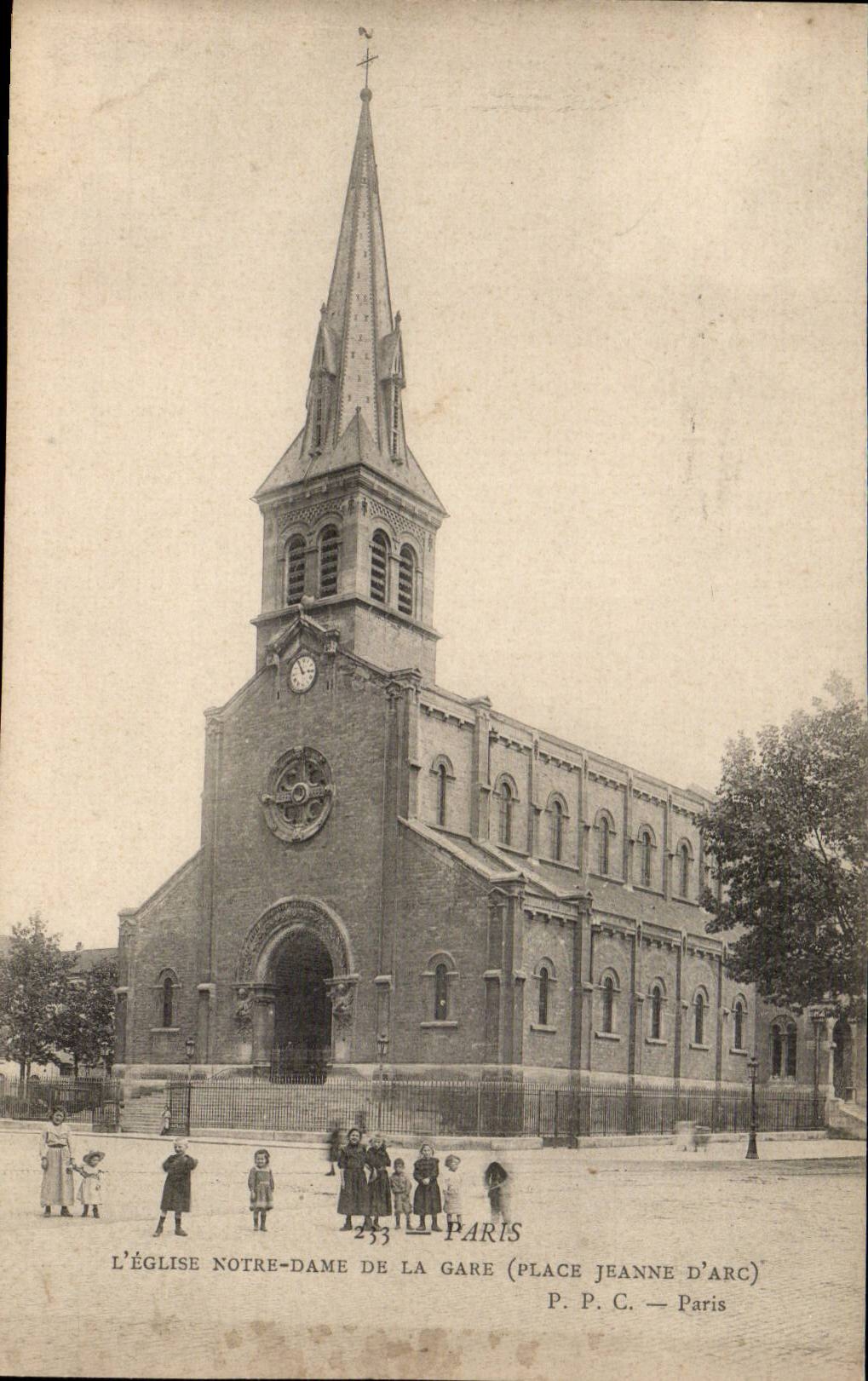 Paris CPA Eglise Notre Dame de la gare (place Jeanne d'arc )