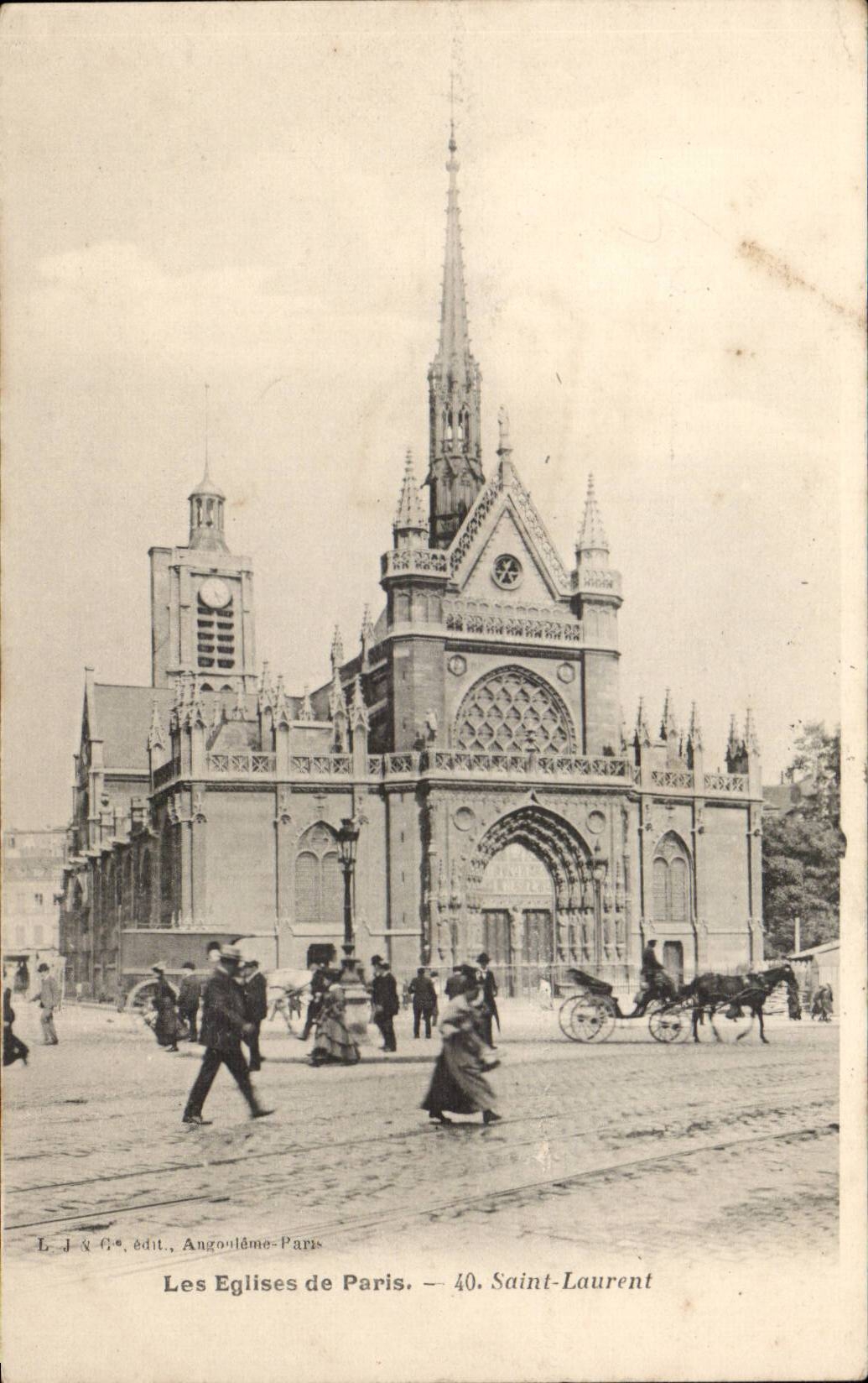 Paris CPA Eglise Saint Laurent