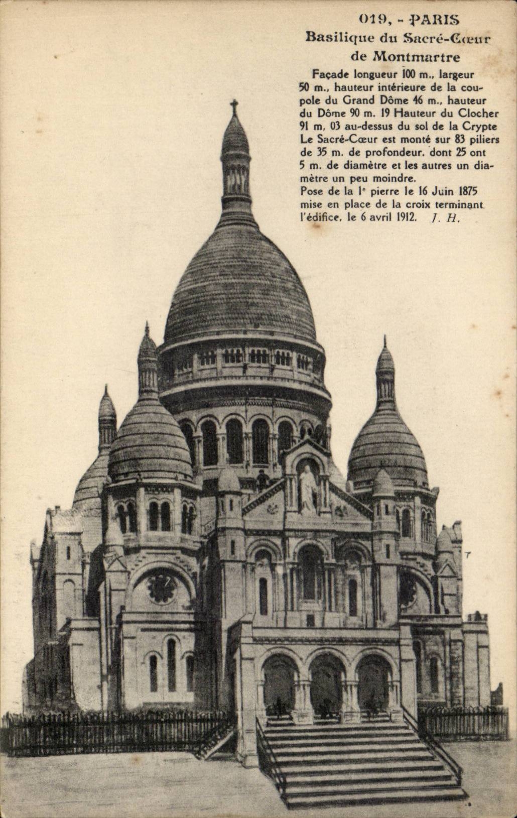Paris CPA Basilique du Sacre Coeur de Montmartre