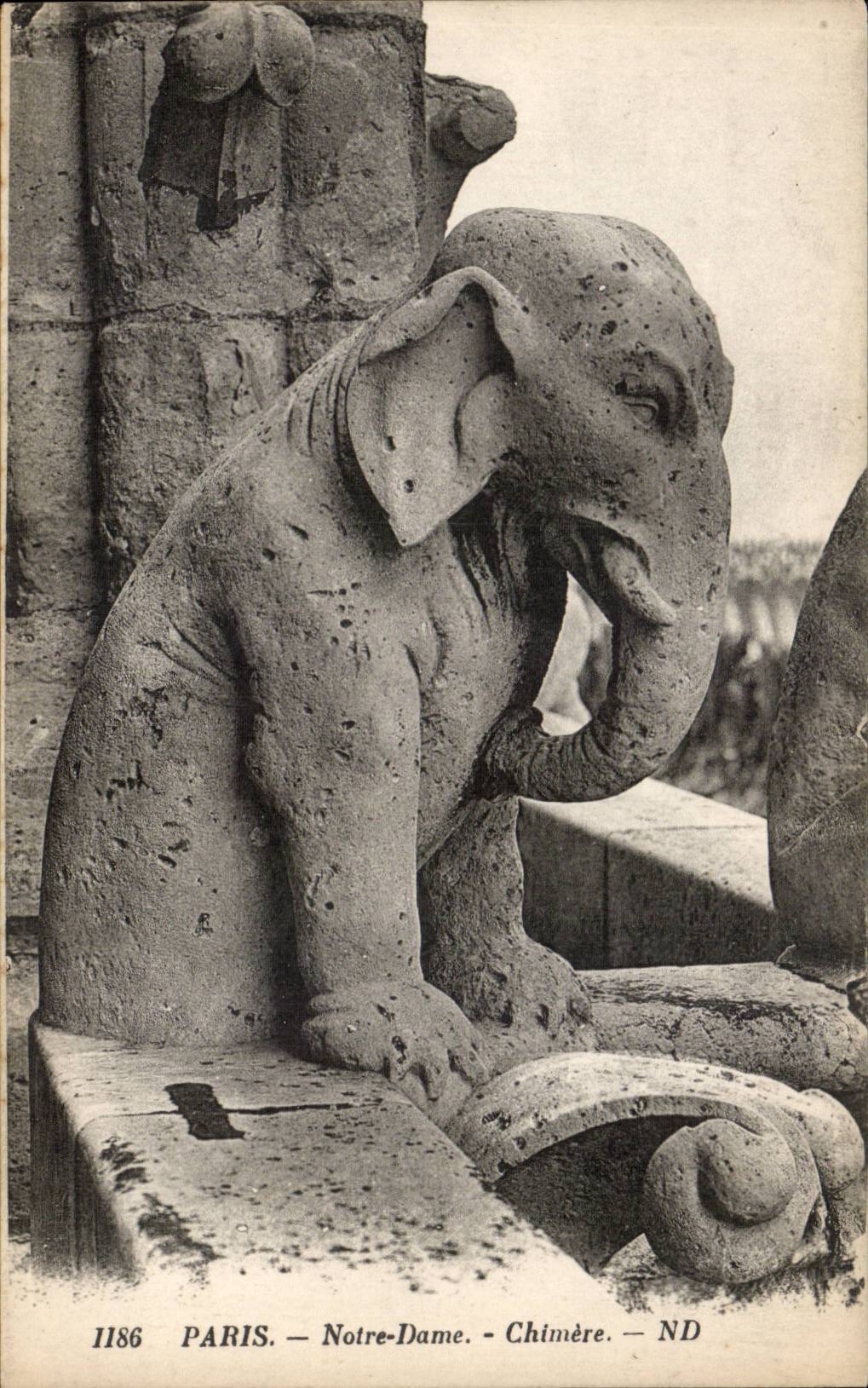 Paris CPA Notre Dame La chimere elephant
