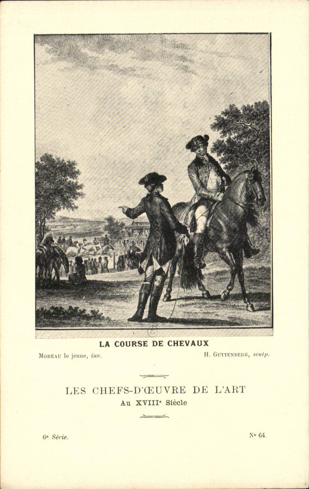 CPA Les chefs d'oeuvre de l'art au 18eme La course de chevaux Moreau le jeune