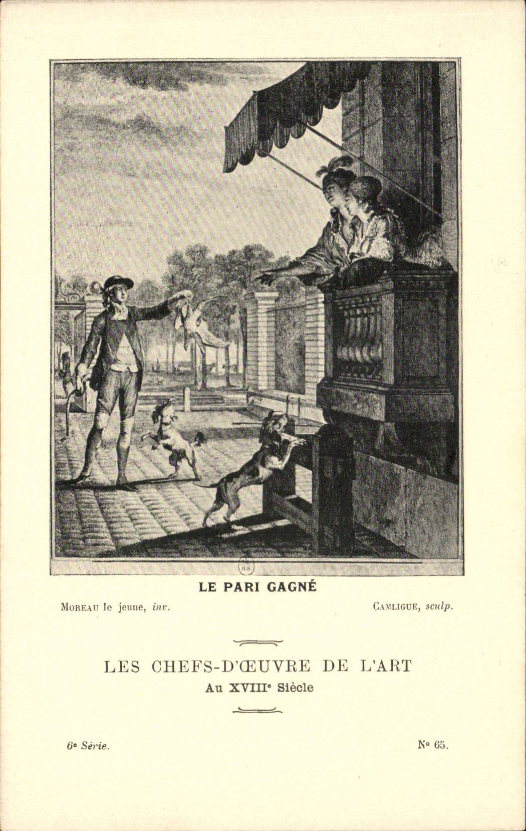 CPA Les chefs d'oeuvre de l'art au 18eme Le pari gagne Moreau le jeune