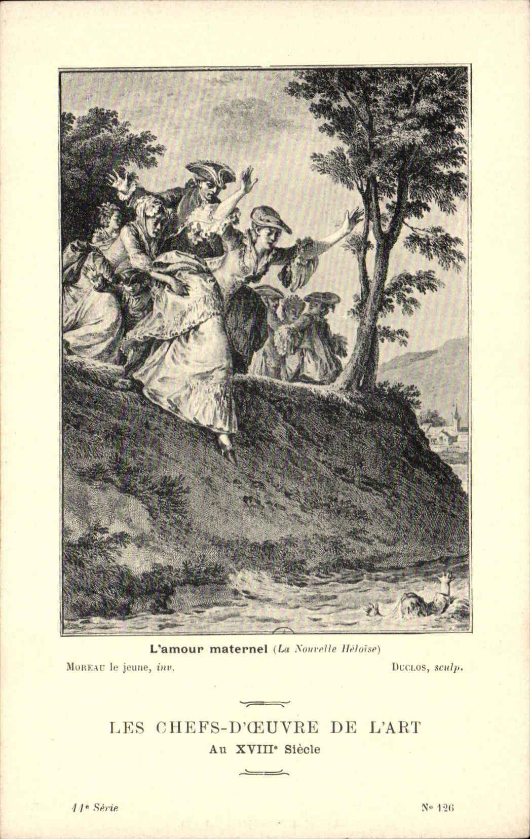CPA Les chefs d'oeuvre de l'art au 18eme L'amour maternel La nouvelle Heloise Moreau le jeune