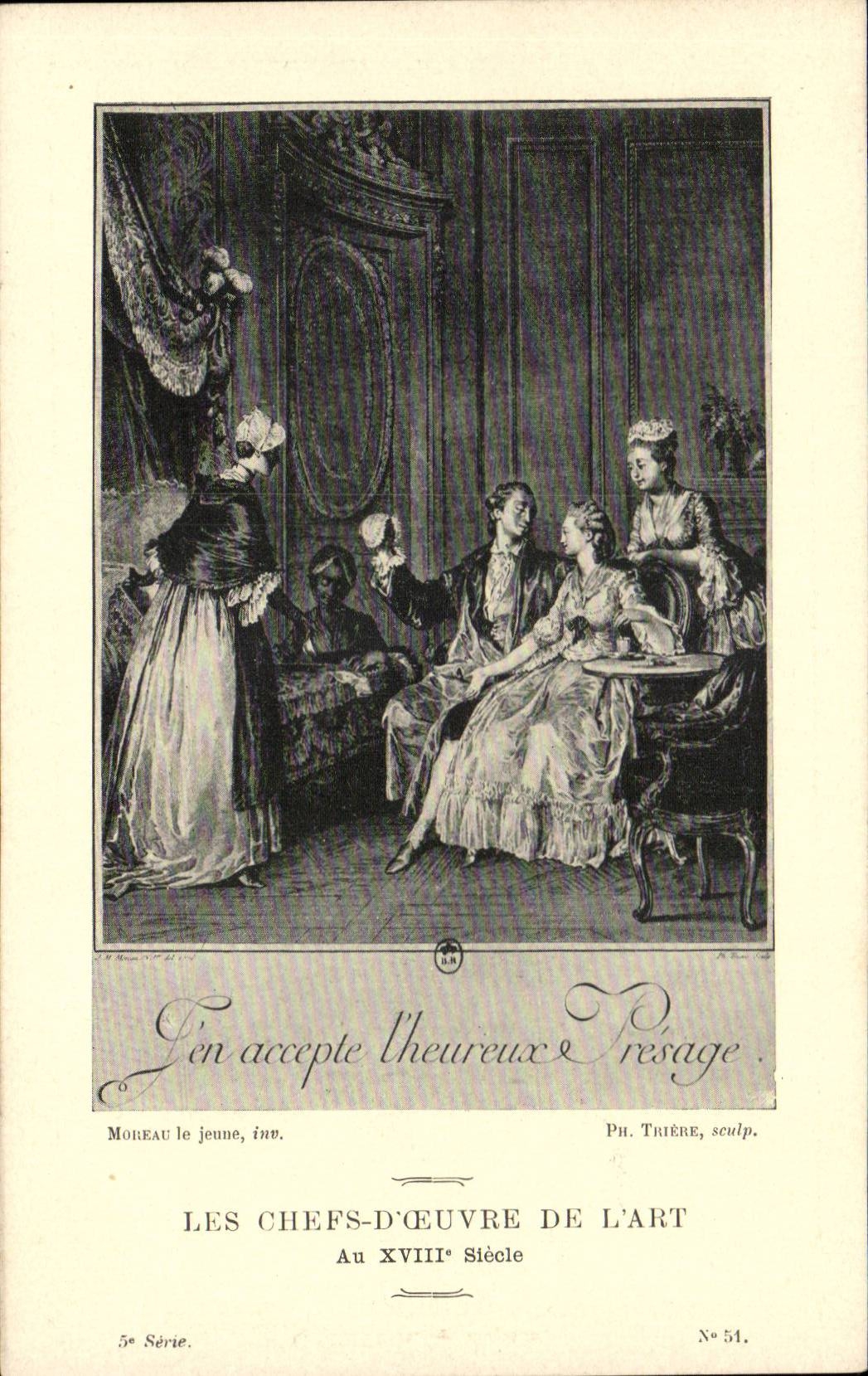 CPA Les chefs d'oeuvre de l'art au 18eme J'en accepte l'heureux presage Moreau le jeune