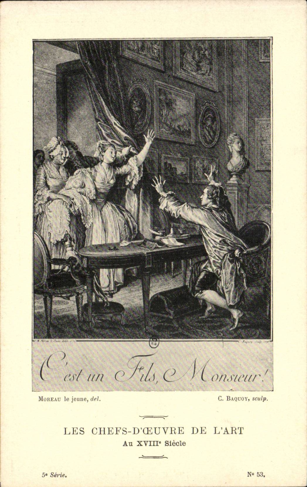 CPA Les chefs d'oeuvre de l'art au 18eme C'est un fils Monsieur ! Anne Moreau le jeune