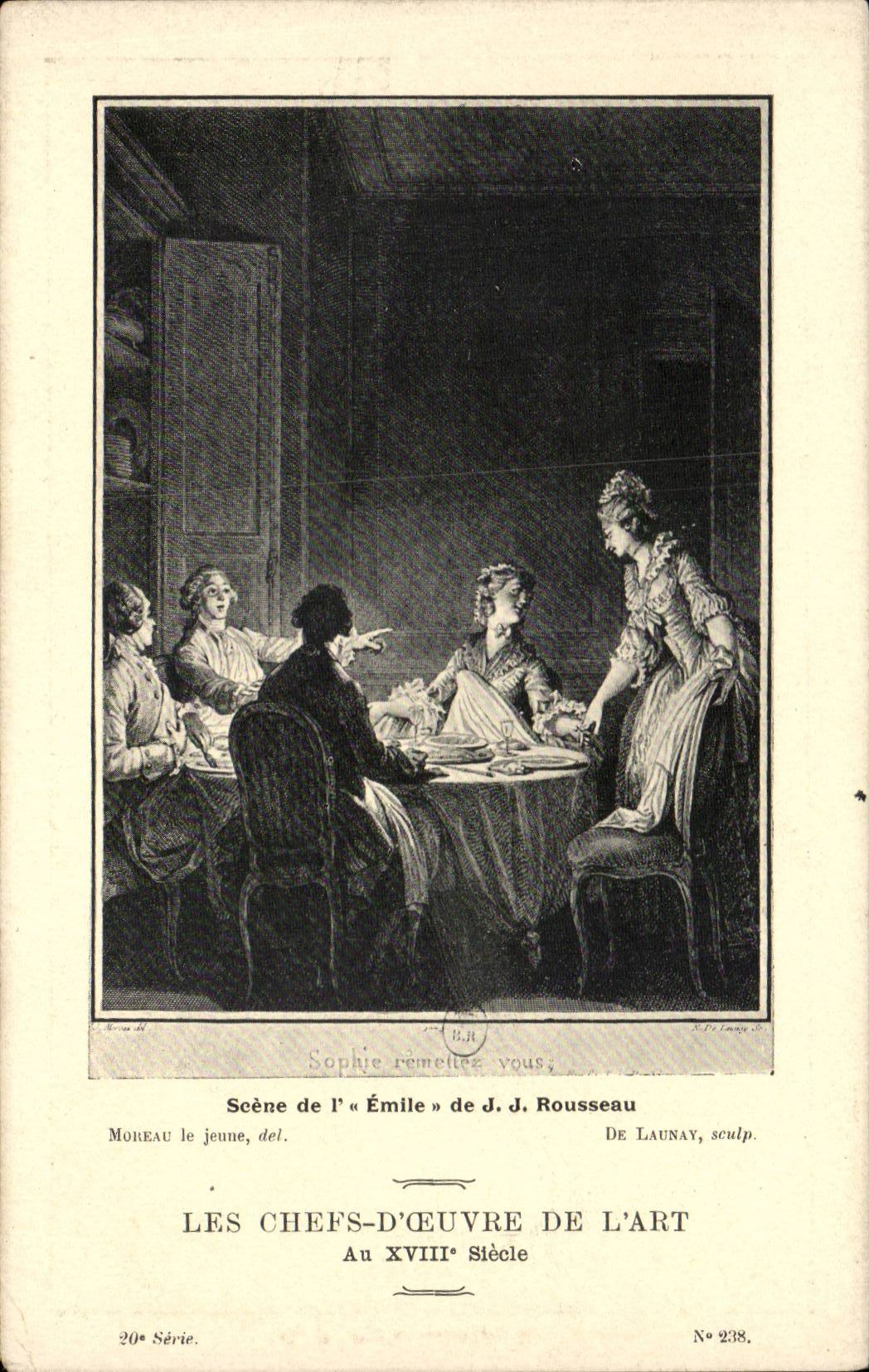 CPA Les chefs d'oeuvre de l'art au 18eme Scene de l'Emile de Rousseau Moreau le jeune