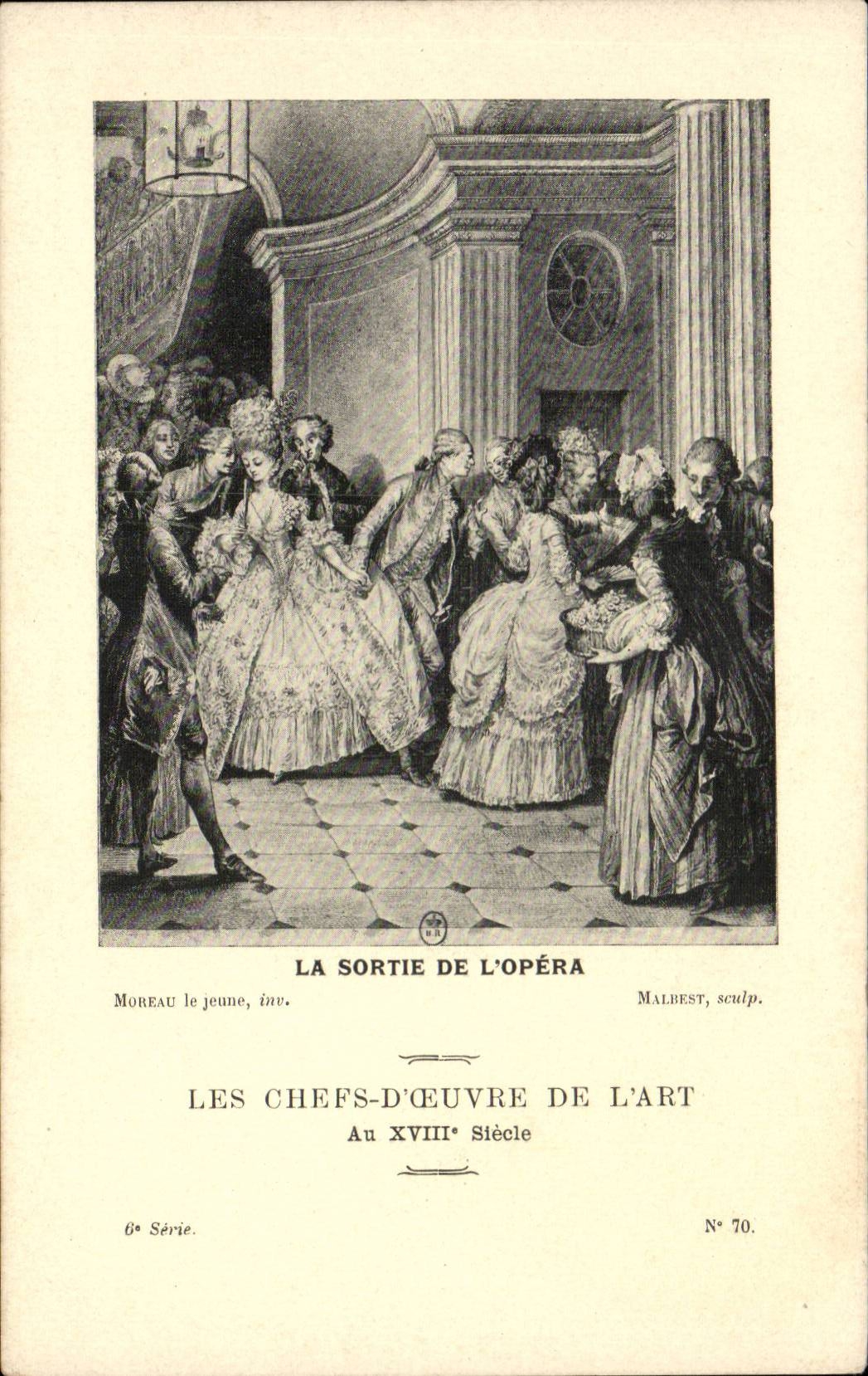 CPA Les chefs d'oeuvre de l'art au 18eme La sortie de l'opera Moreau le jeune