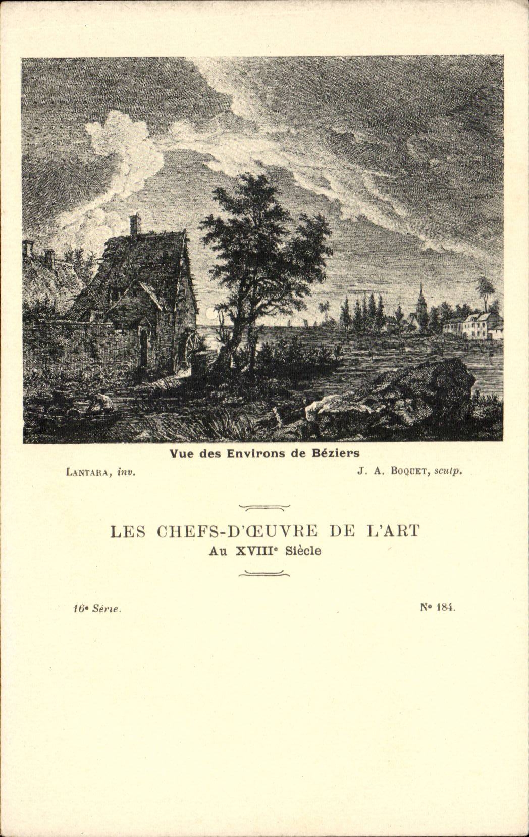 CPA Les chefs d'oeuvre de l'art au 18eme Vue des environs de Beziers Lantara