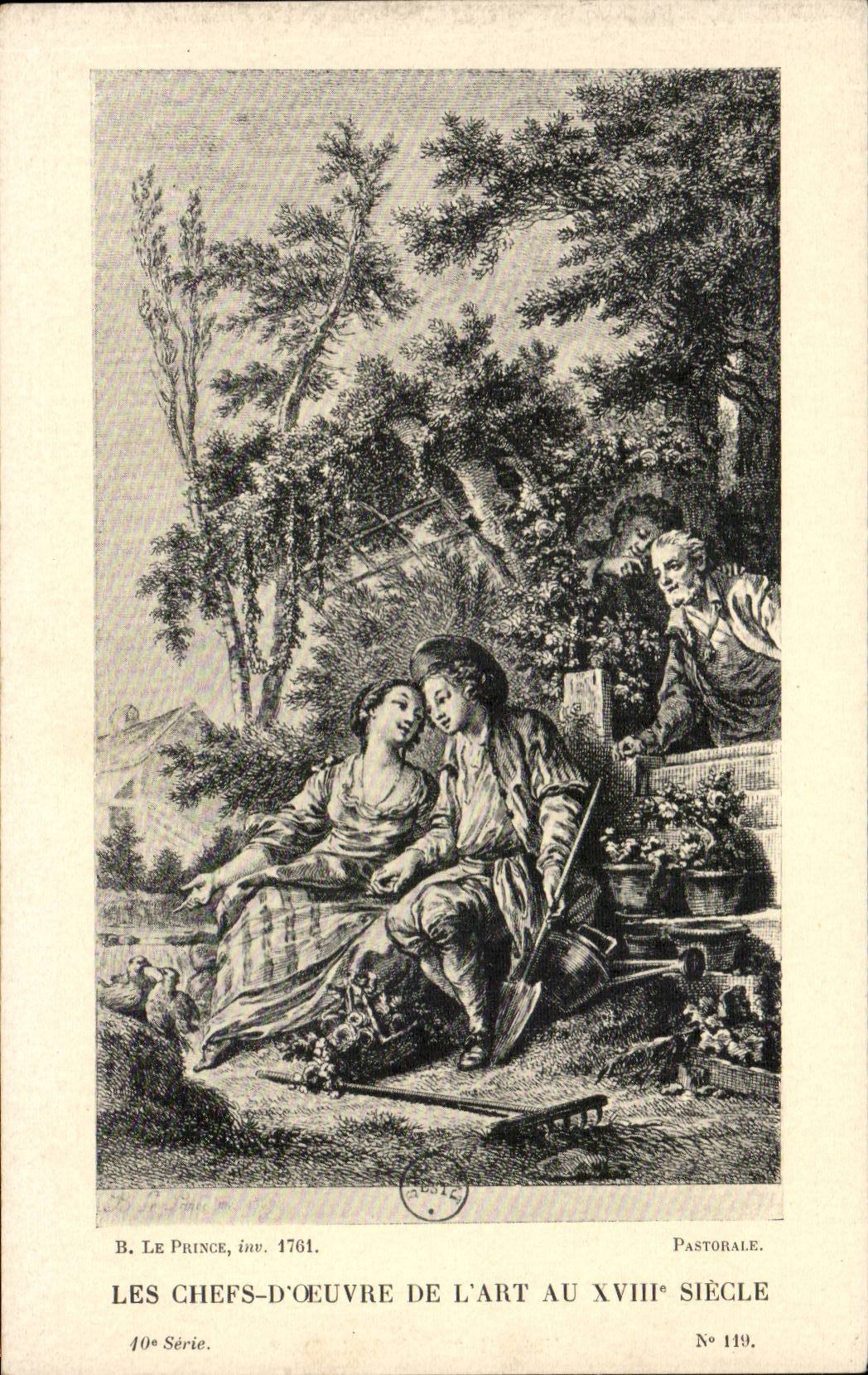 CPA Les chefs d'oeuvre de l'art au 18eme Pastorale Le Prince 1761