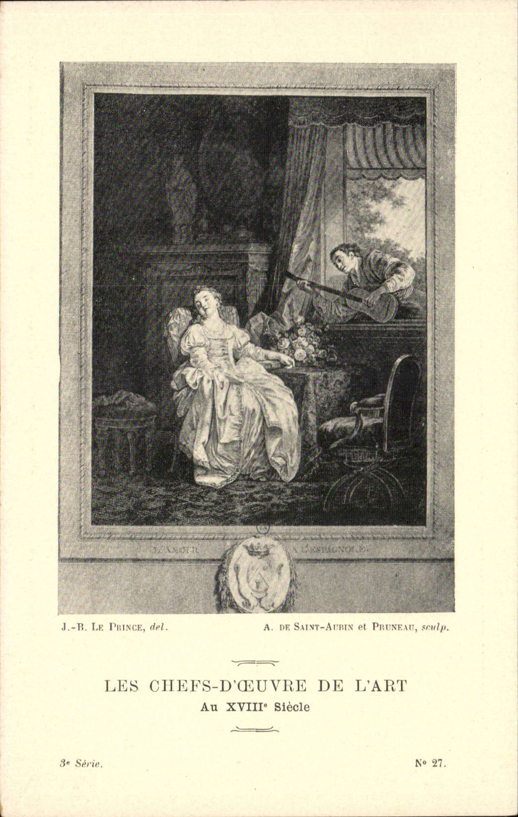 CPA Les chefs d'oeuvre de l'art au 18eme L'amour a l'espagnole Le Prince