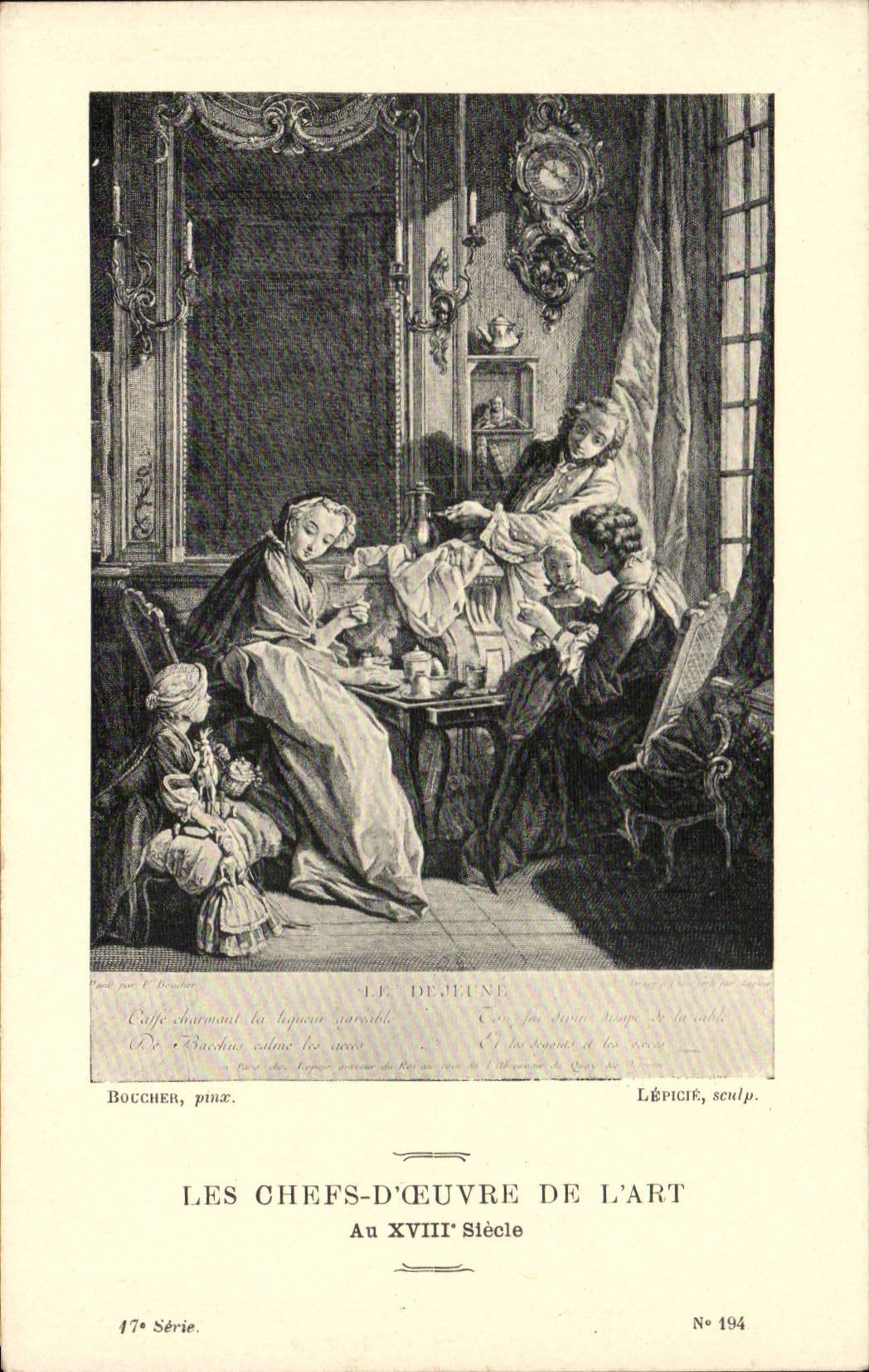 CPA Les chefs d'oeuvre de l'art au 18eme Le dejeune Boucher