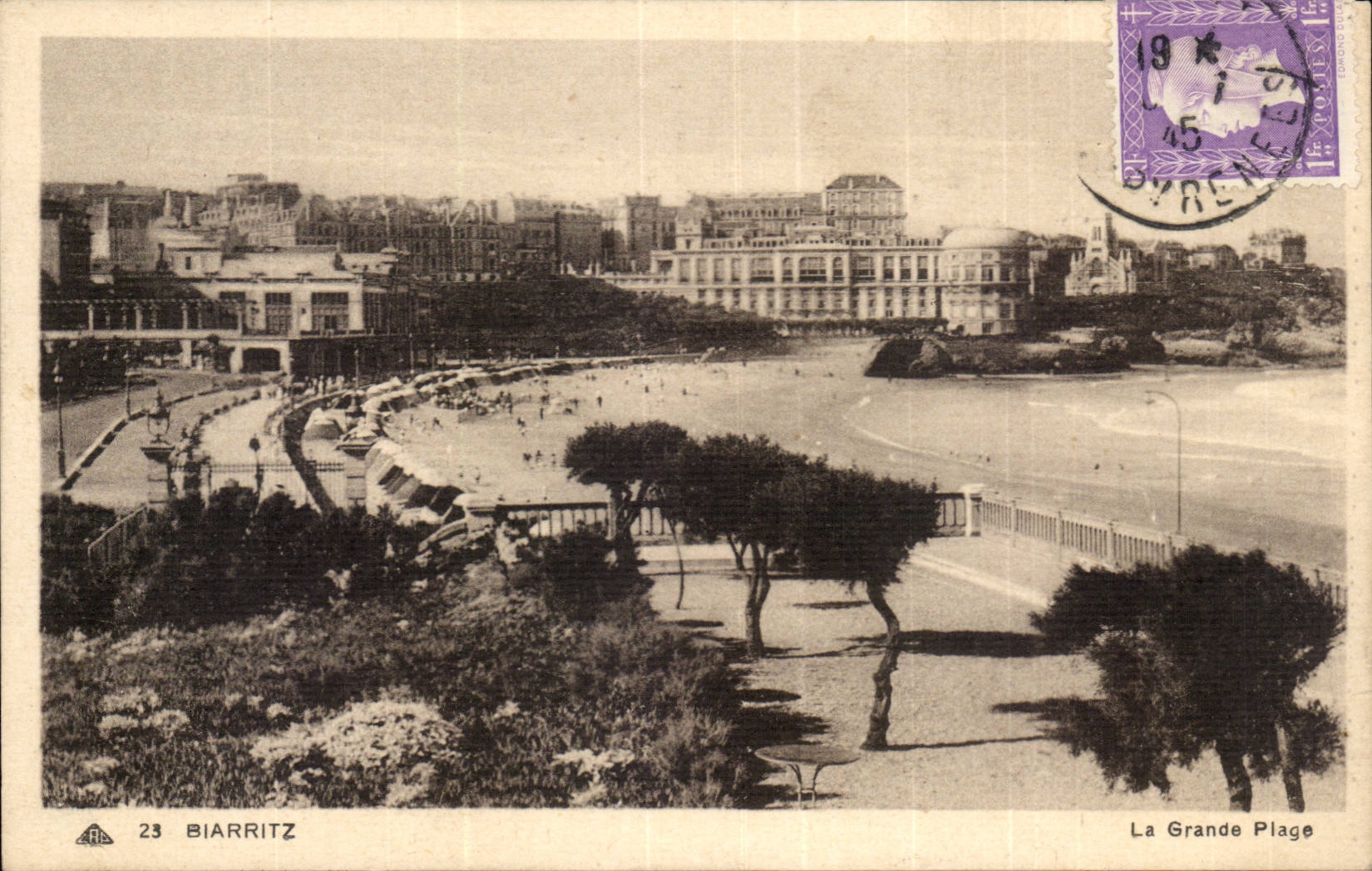CPA Biarritz La grande plage