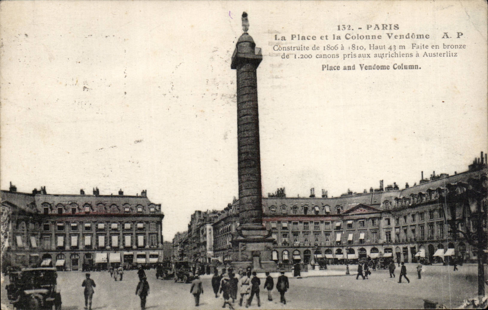 CPA Paris Places and the Vendome column