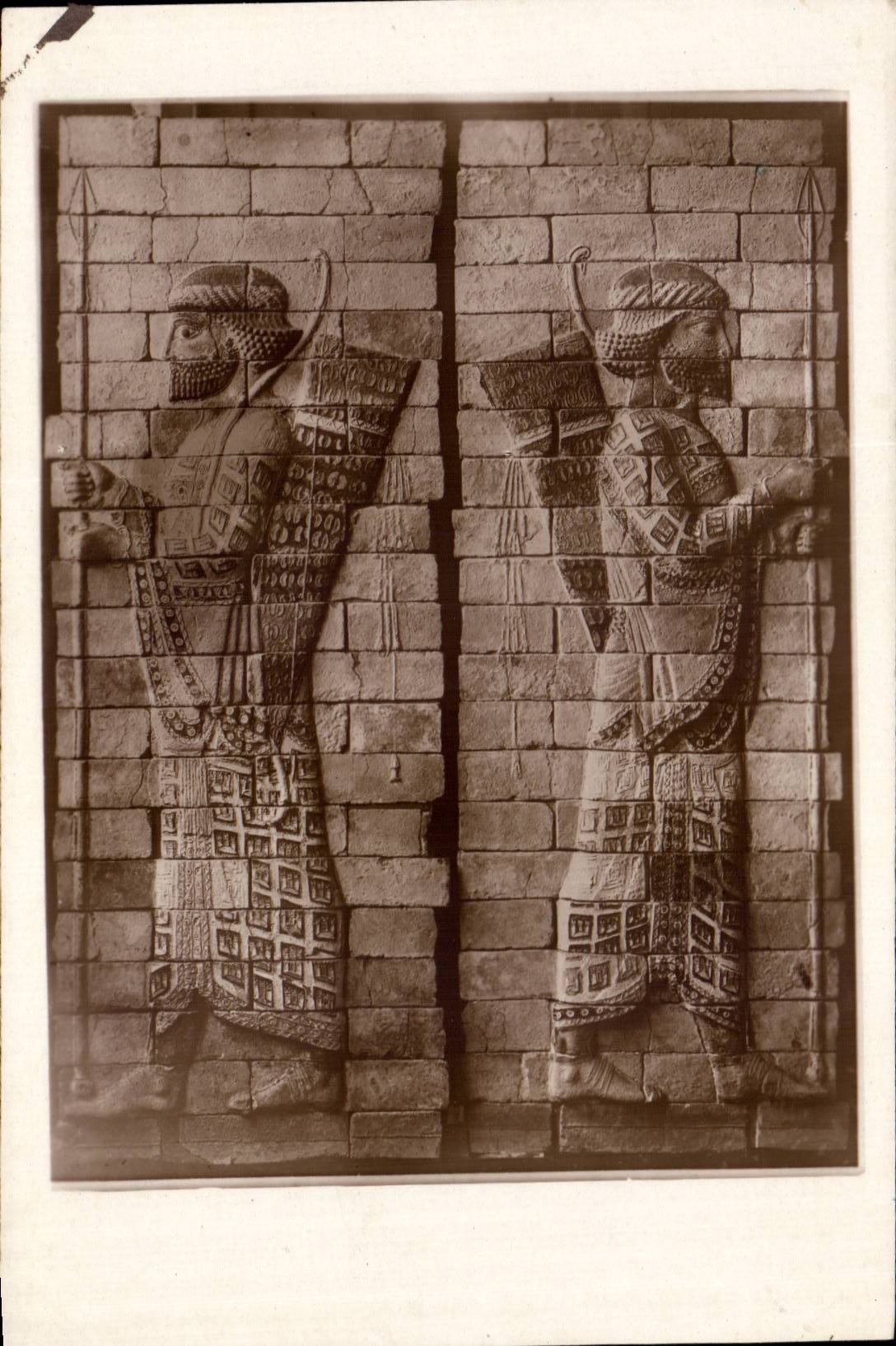 CPA the Louvre Asian Antiquities Two archers Palate of Darius