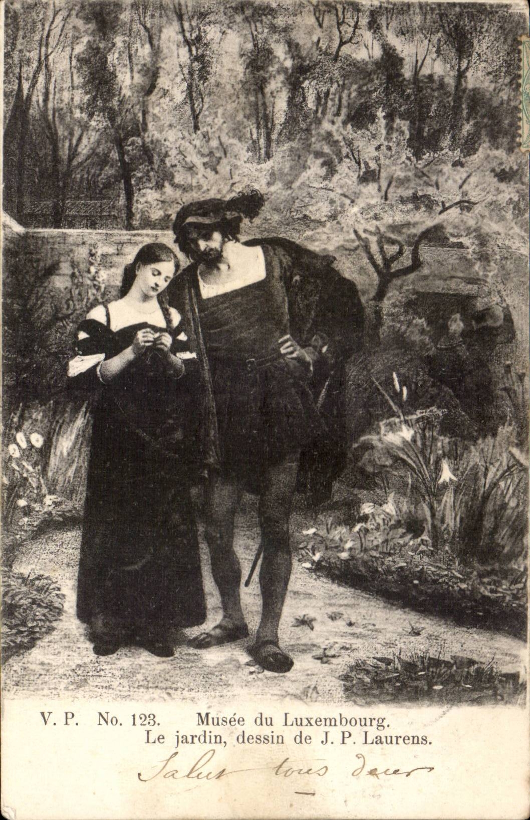 CPA Musee du Luxembourg Le jardin dessin de JP Laurens