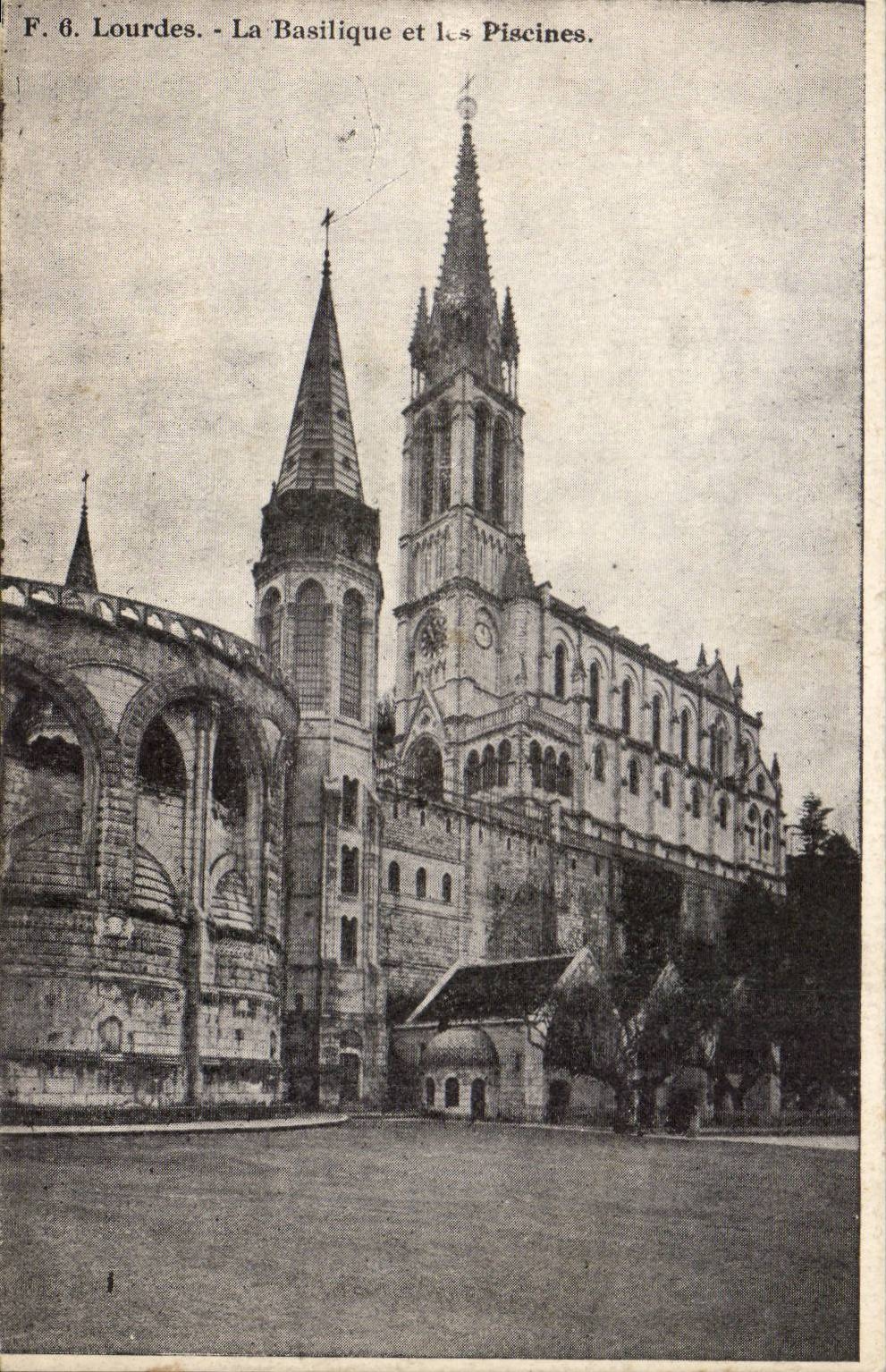 CPA Lourdes the basilica and swimming pools