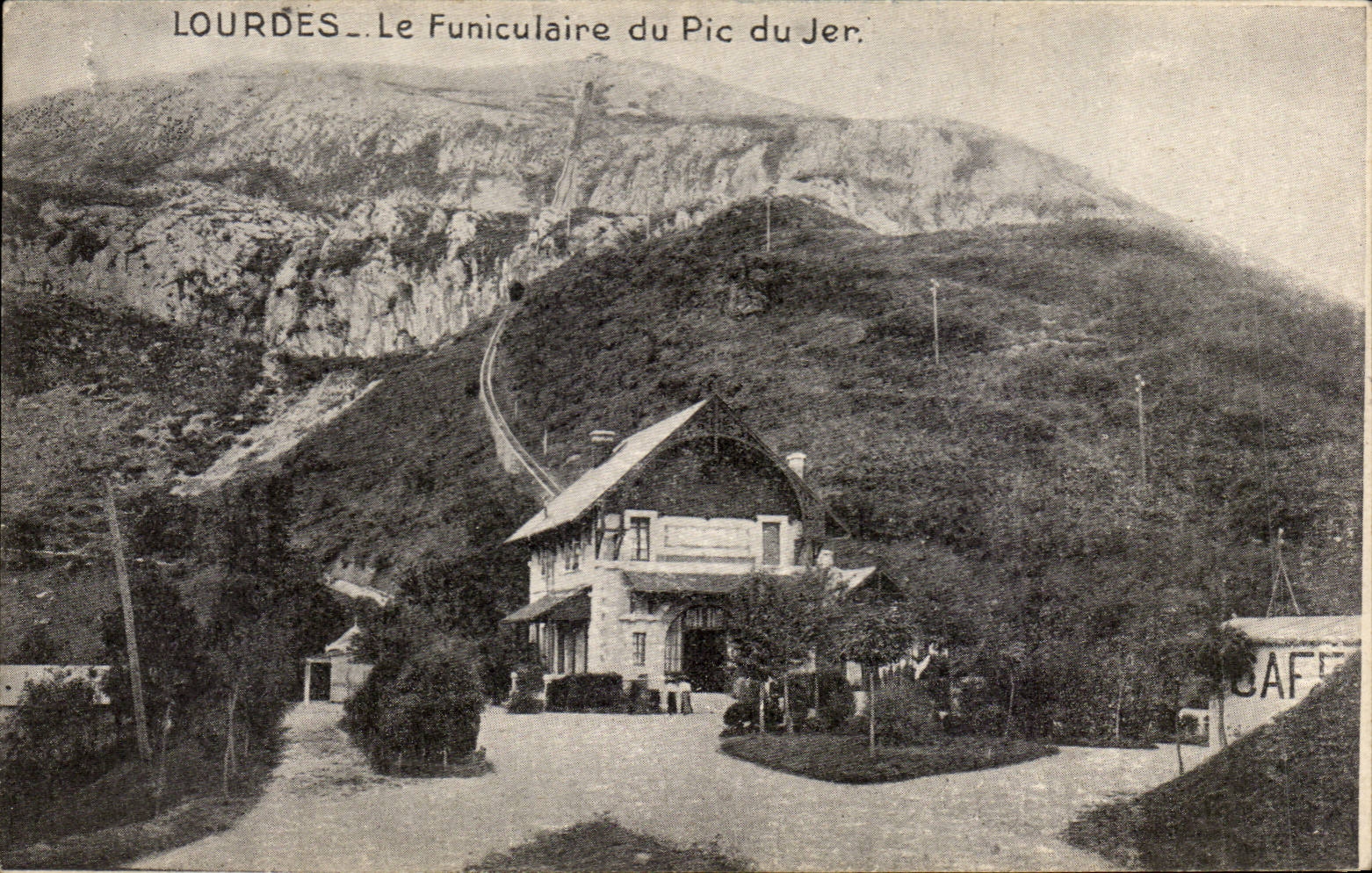 CPA Lourdes the funicular of the peak of Jer
