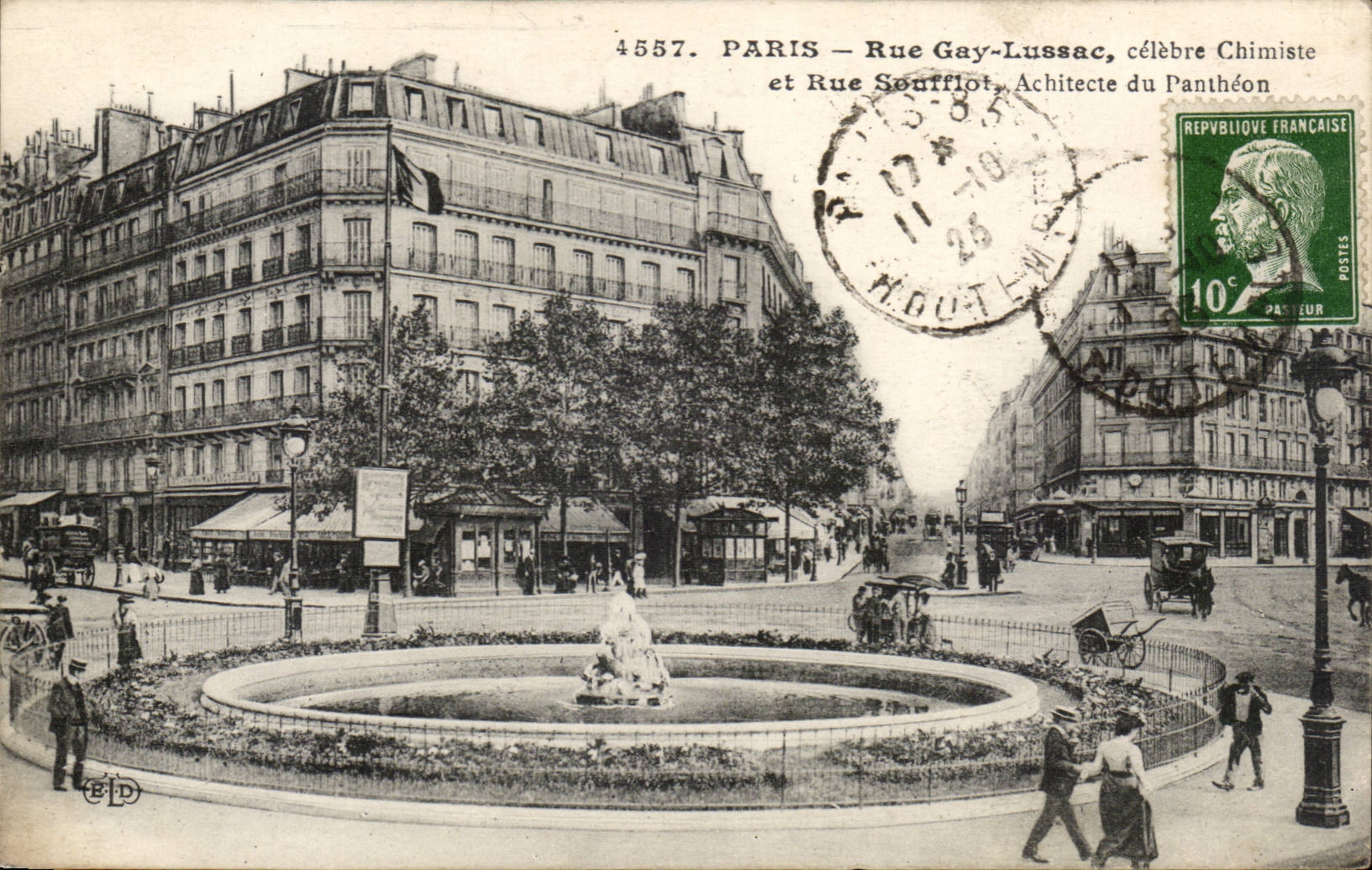 Paris CPA Street of Gay Lussac (chemist) and street Soufflot the Pantheon