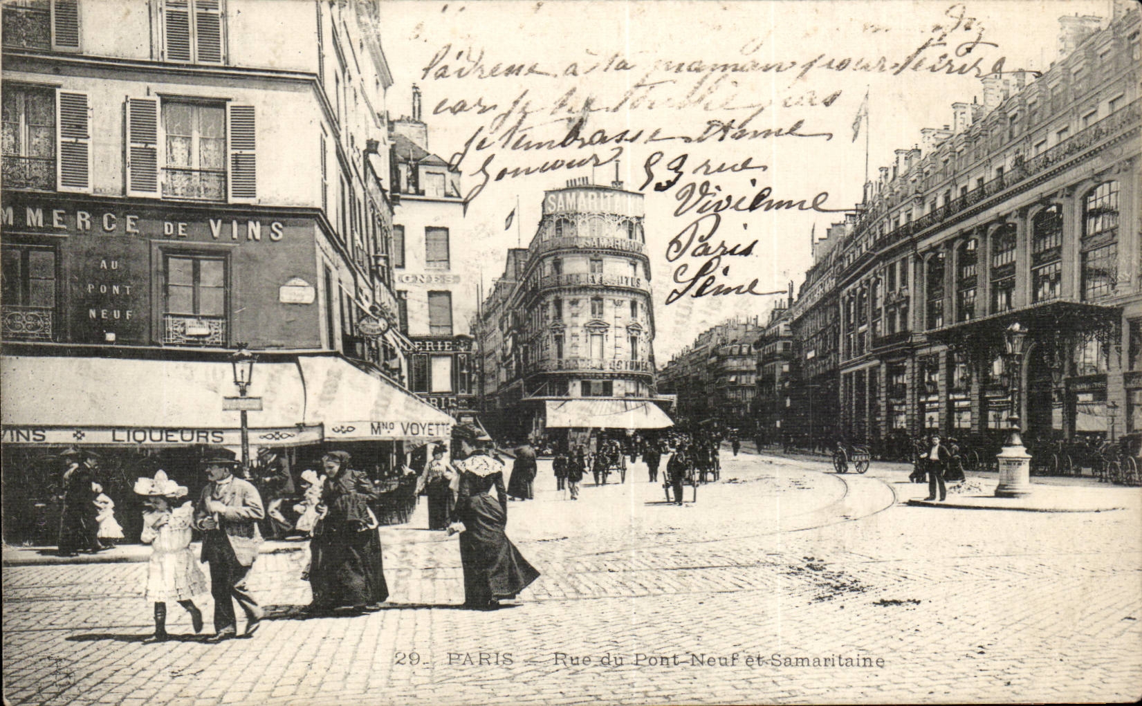 Paris CPA Rue du Pont Neuf et Samaritaine