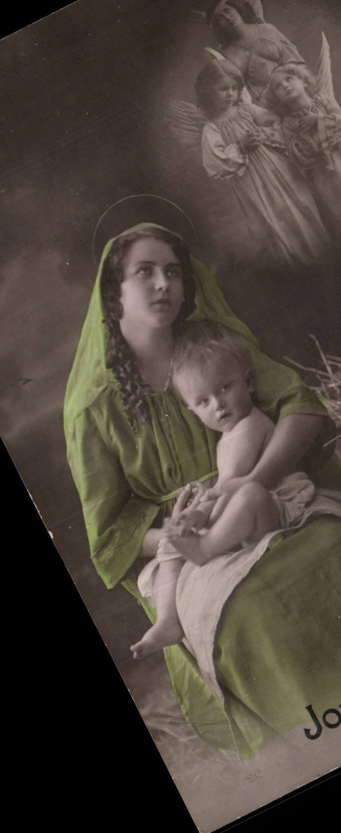 CPA Phantasie-Kind-frohe Weihnacht-Weihnachtsfrauen-Engels-Engel