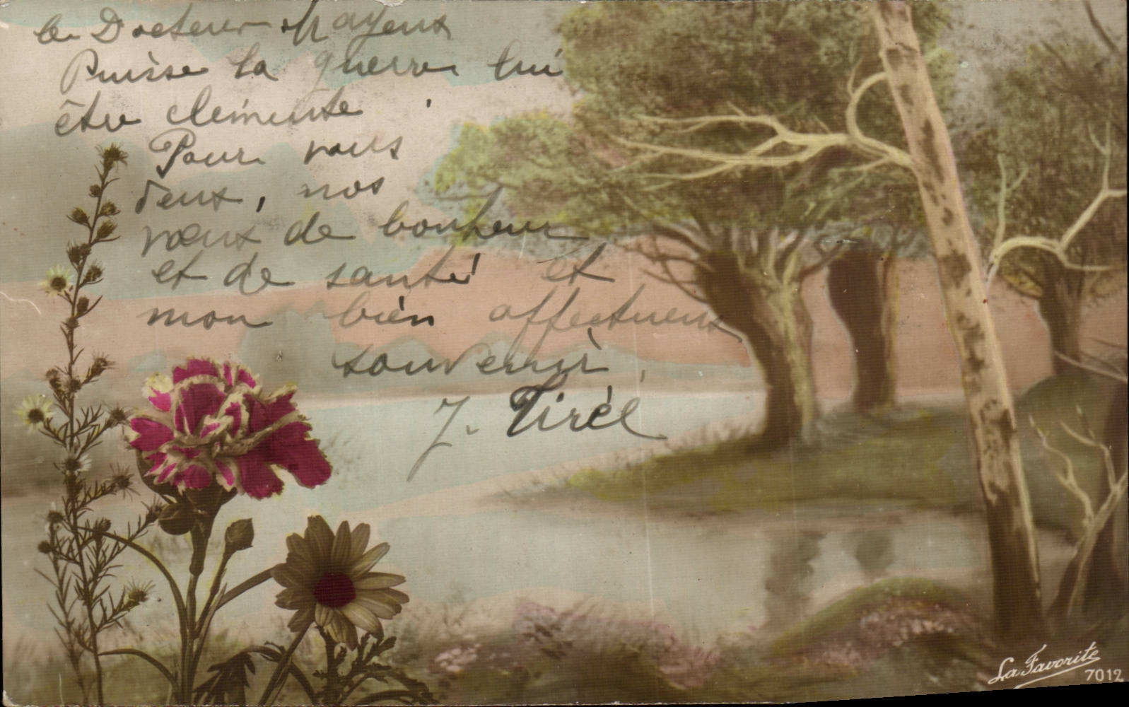 CPA bucolic Fantasy Flowers Landscape