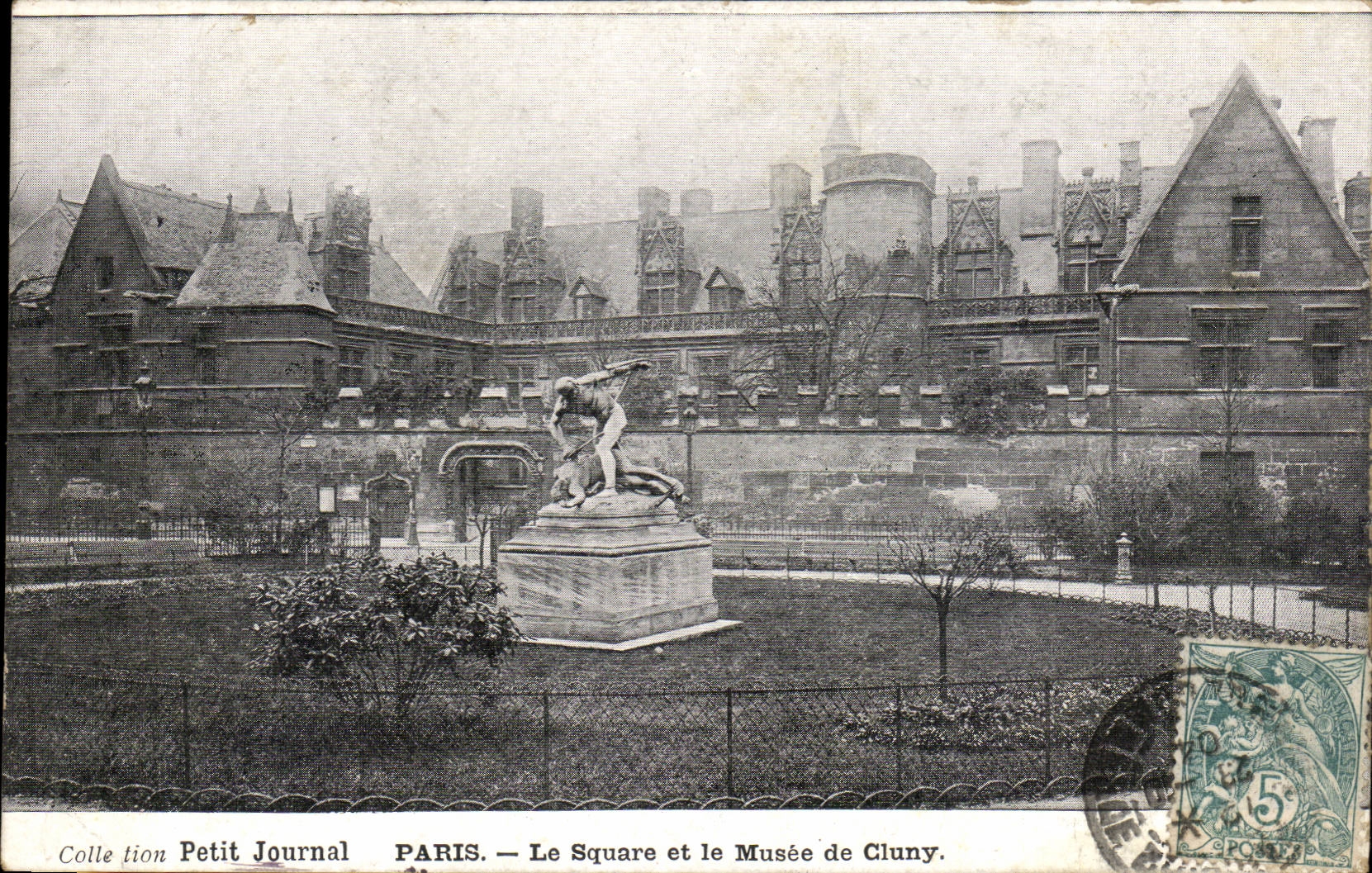 Paris CPA the public garden and the museum of Cluny