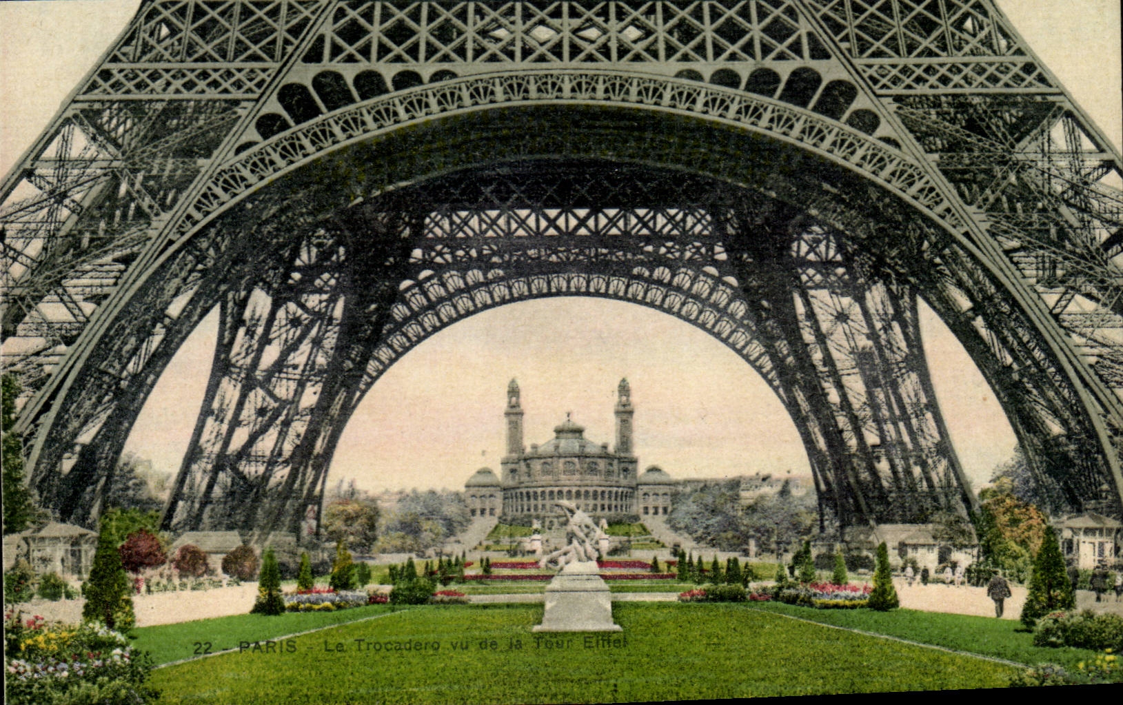 Paris CPA Trocadero seen of the Eiffel Tower