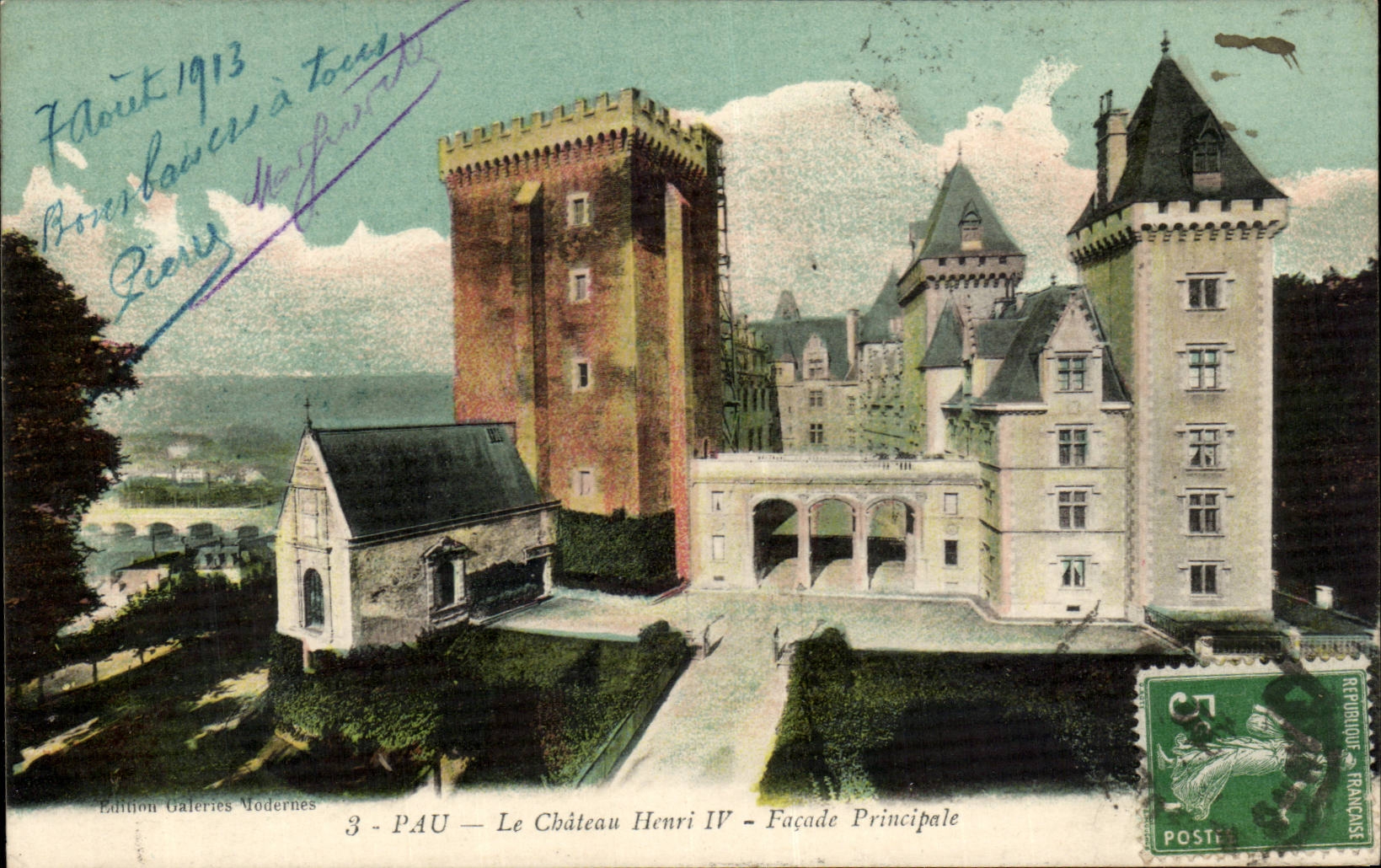 CPA Pau die Direktion Front Schloss Henri-IV
