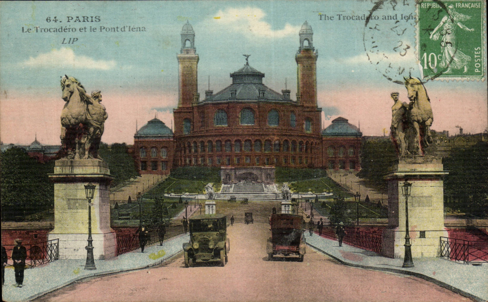 Paris CPA Trocadero and the bridge of iena