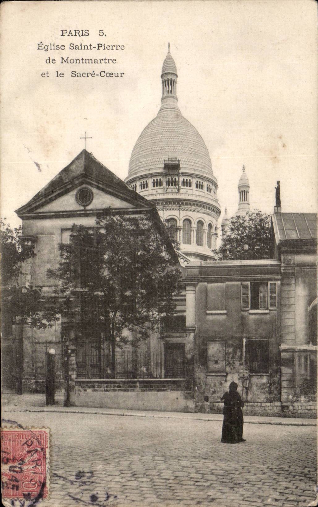 Paris CPA Eglise Saint Pierre de Montmartre et le Sacre Coeur