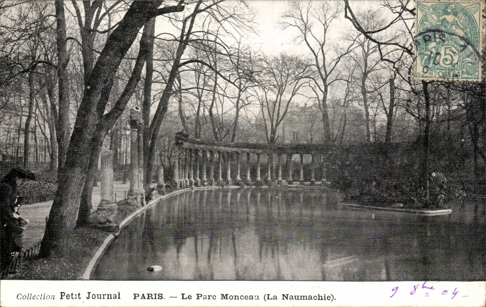 Paris CPA the park Heap (Naumachie)