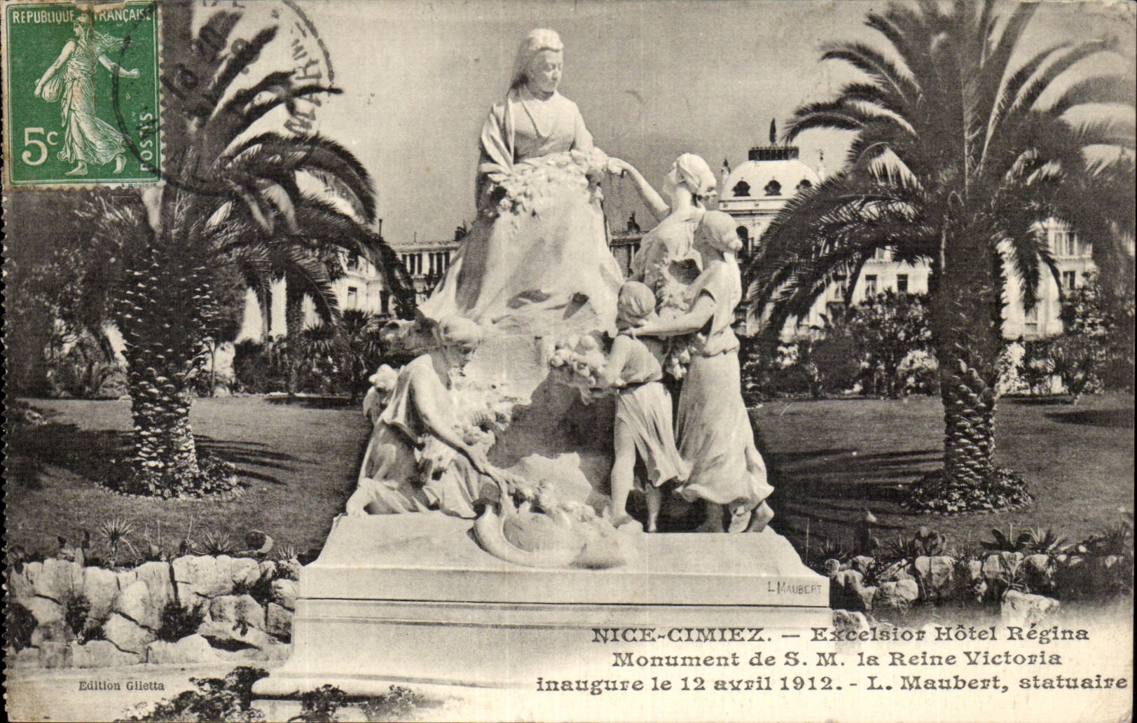 CPA Nice Cimiez Excelsior Hotel Regina Monument of SM the Victori queen