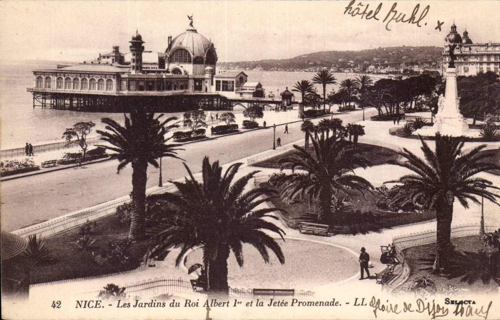 CPA Nice gardens of king Albert 1st and the pier walk