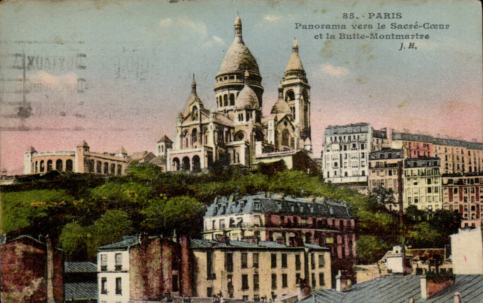 Paris CPA Panorama vers le SAcre Coeur et la Butte Montmartre
