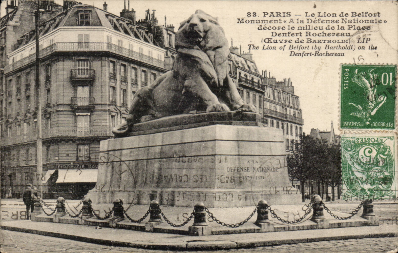 Paris CPA the Lion of Belfort