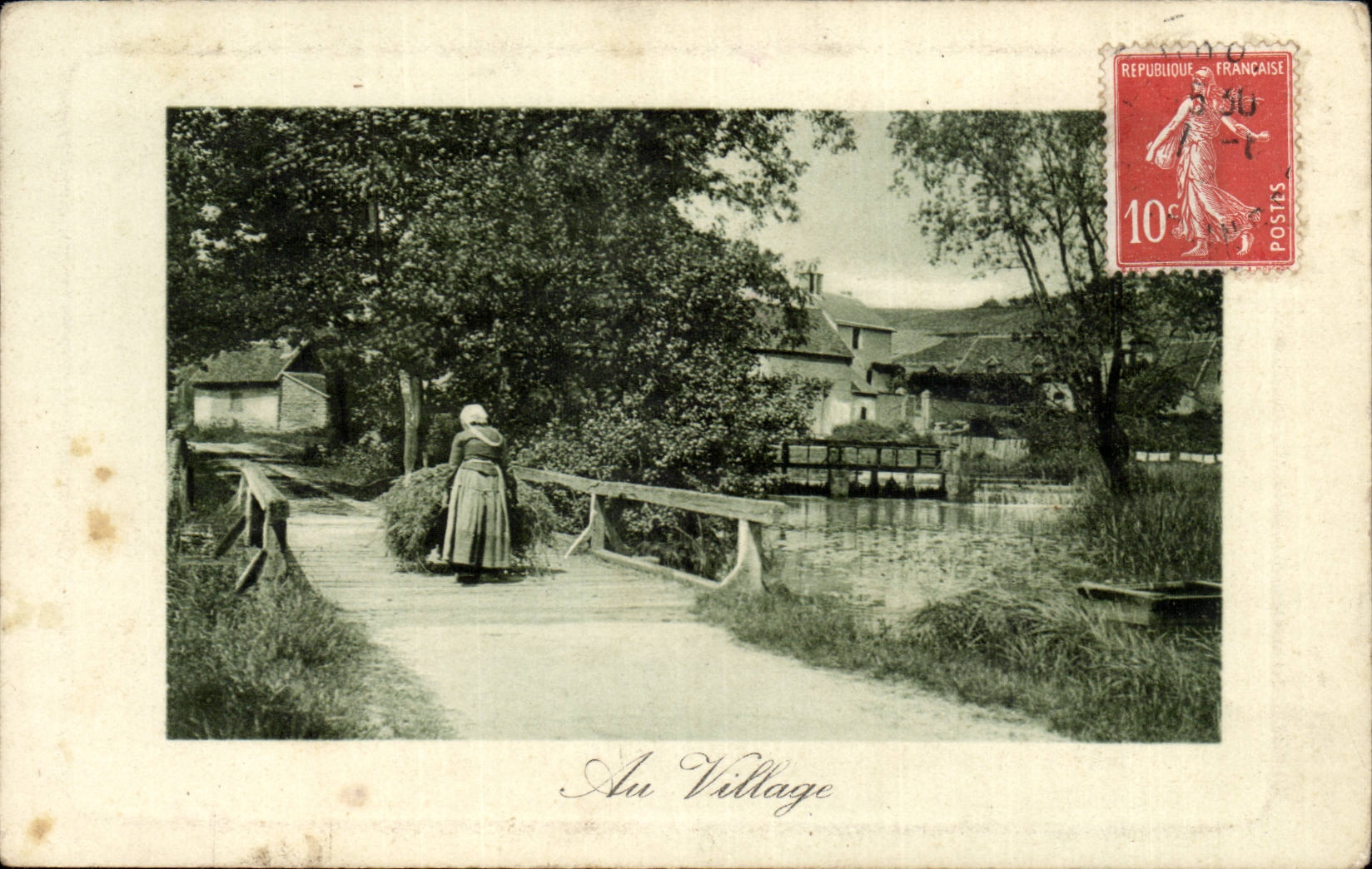 CPA Phantasie am Dorf (Folklorekostum)