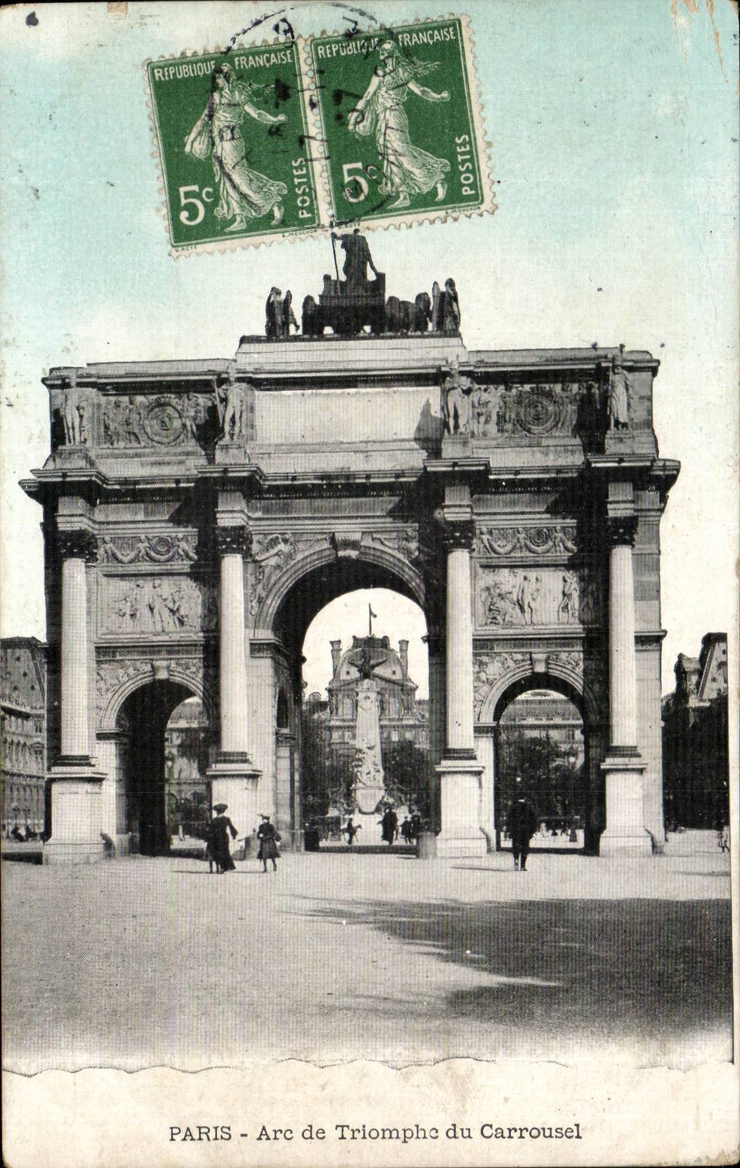 CPA Paris Arc de triomphe du Carrousel