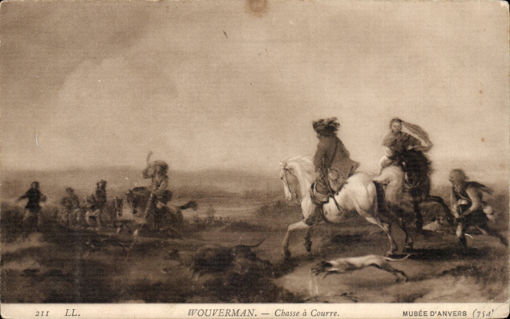 CPA Wouverman Chasse a courre chevaux