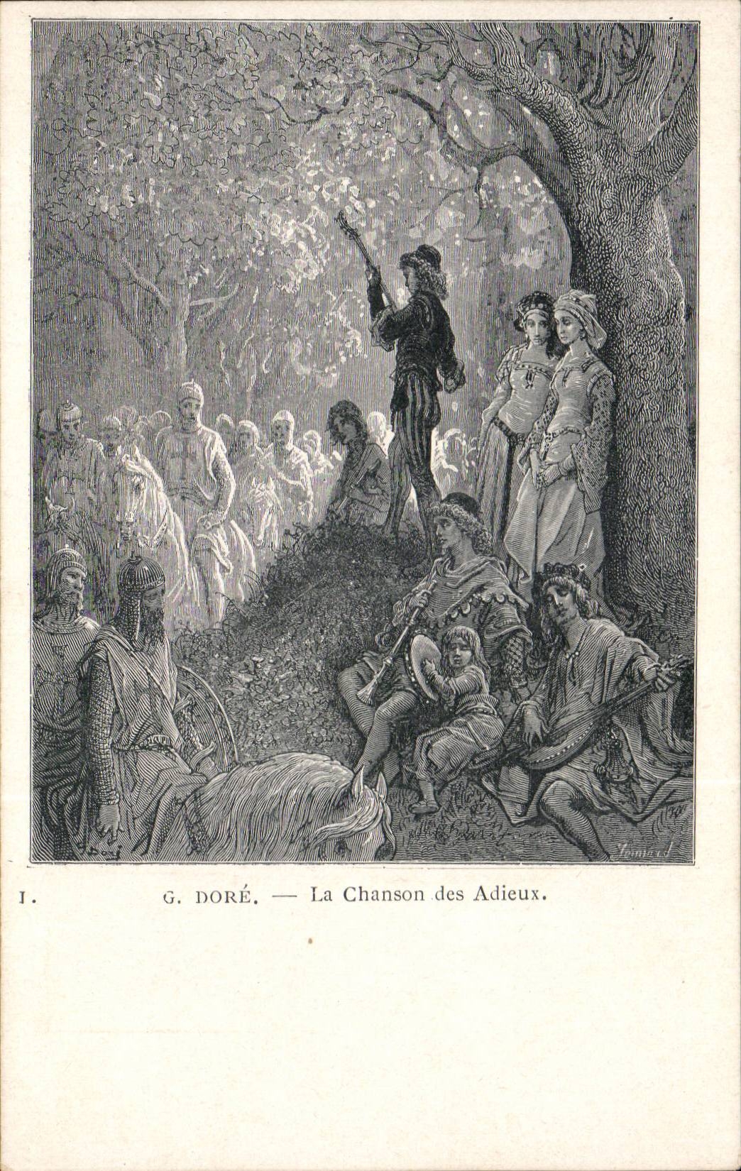 CPA Fantaisie Gustave Dore La chanson des adieux