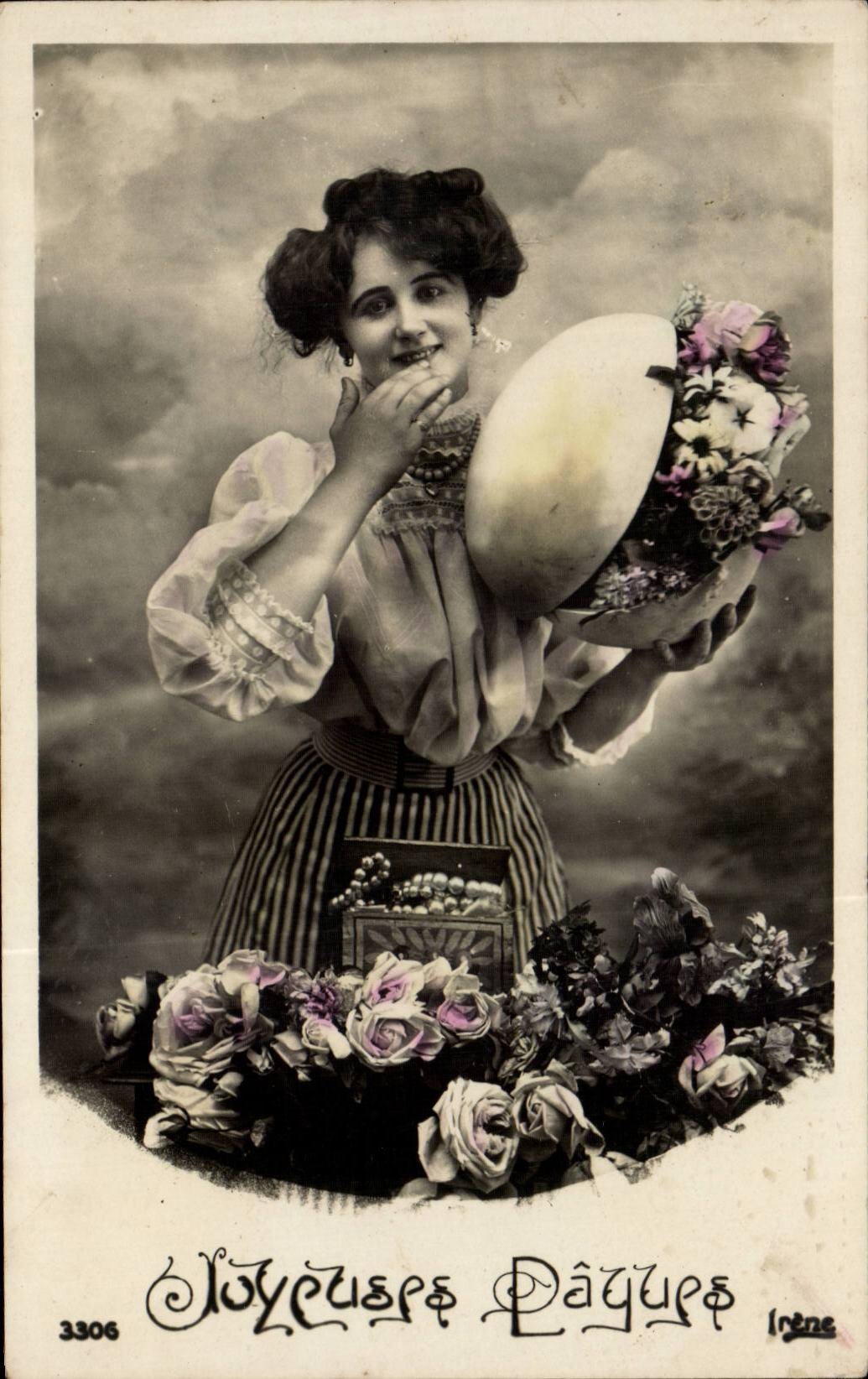 CPA Fantasy Woman barrel Easter