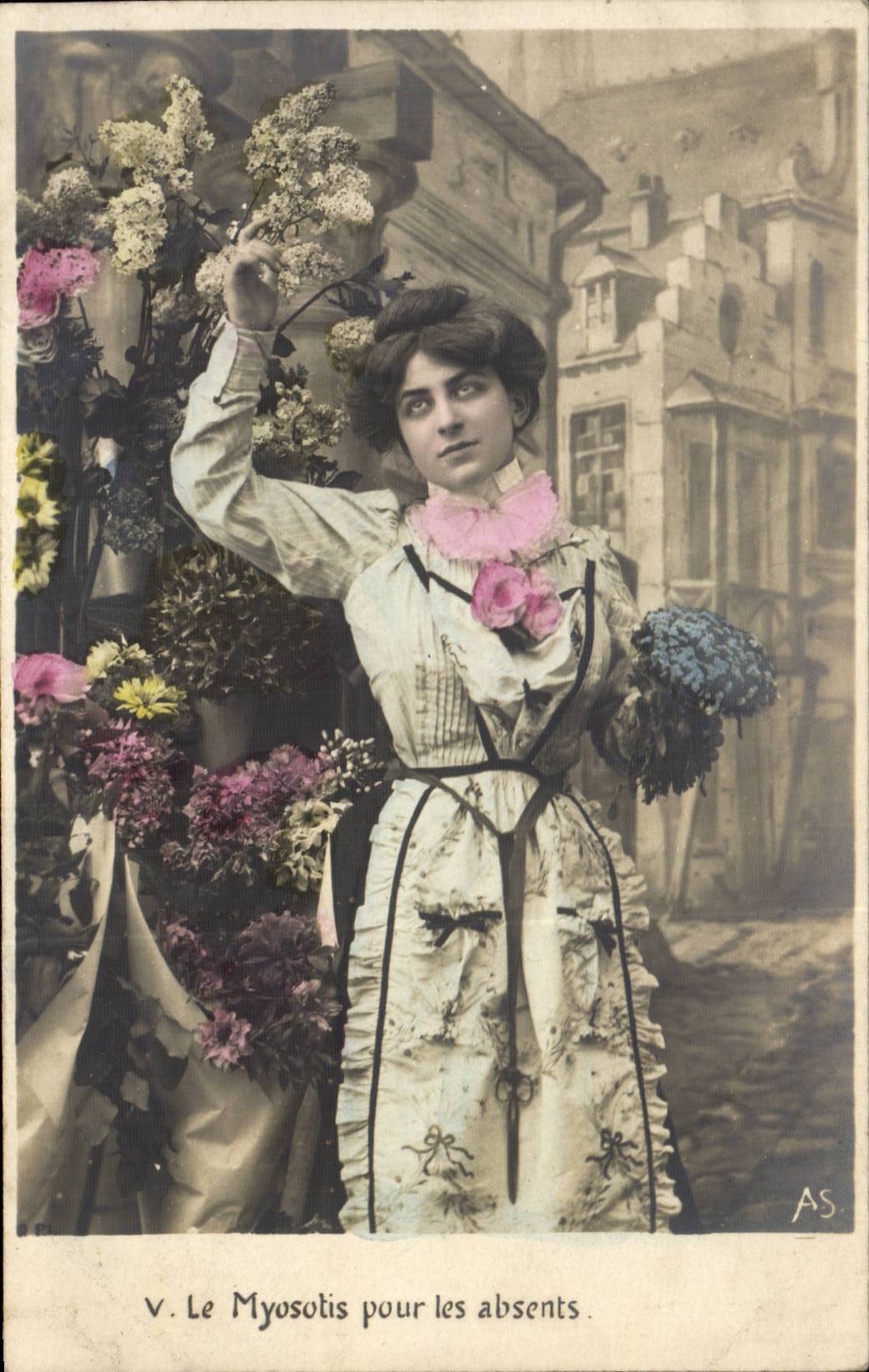 CPA Fantasy Woman the Forget-me-not for the absent ones