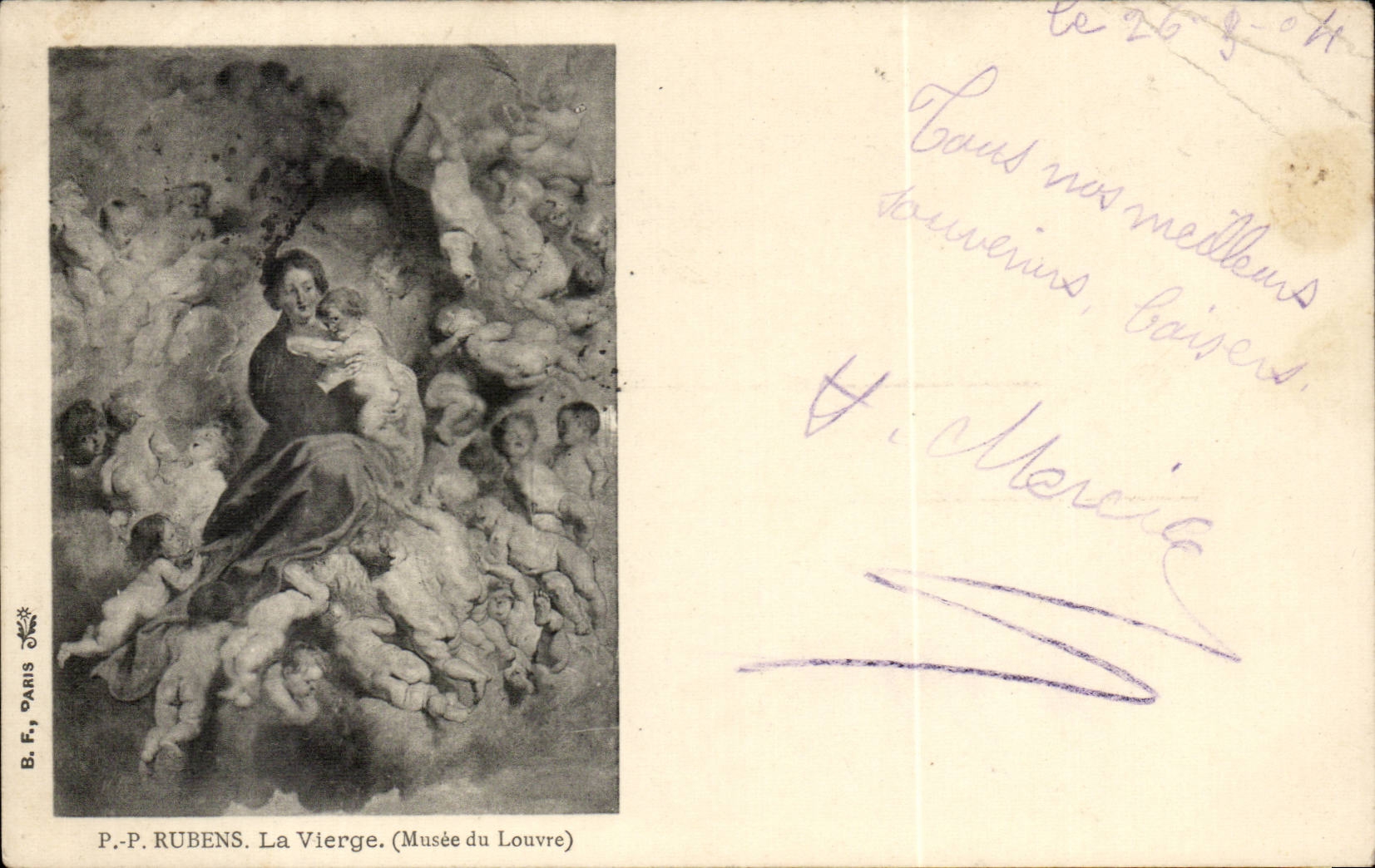 CPA Fantaisie Rubens La vierge Musee du Louvre